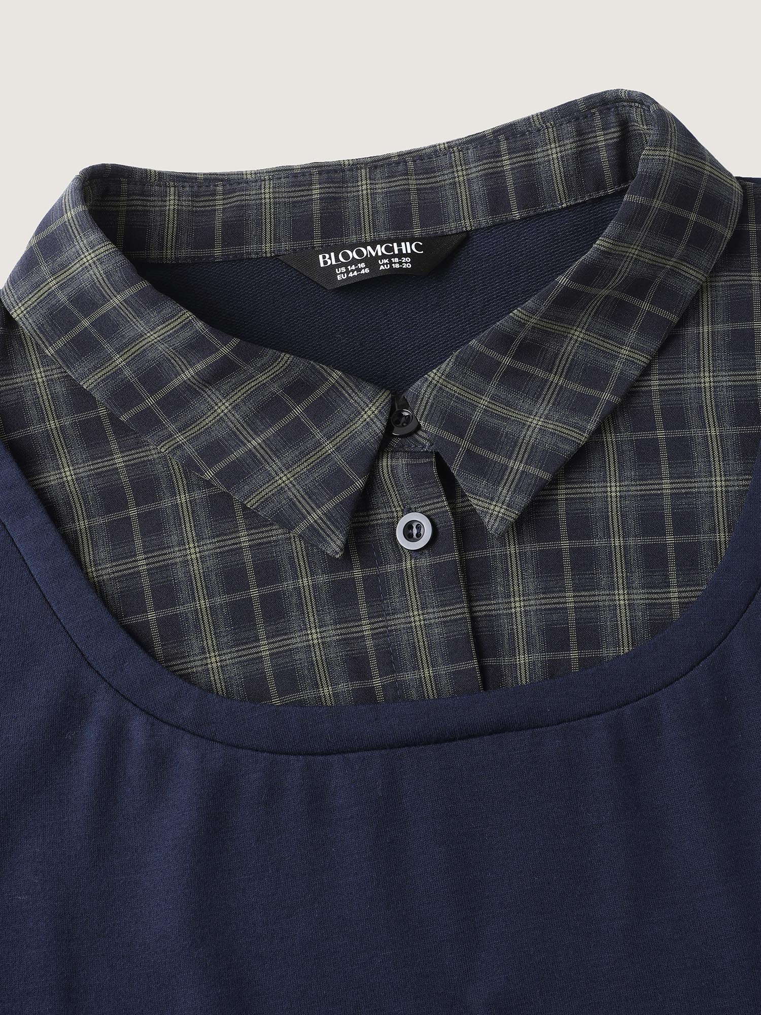 2-in-1 A-line Plaid Sweater Shirt Top - Image 5