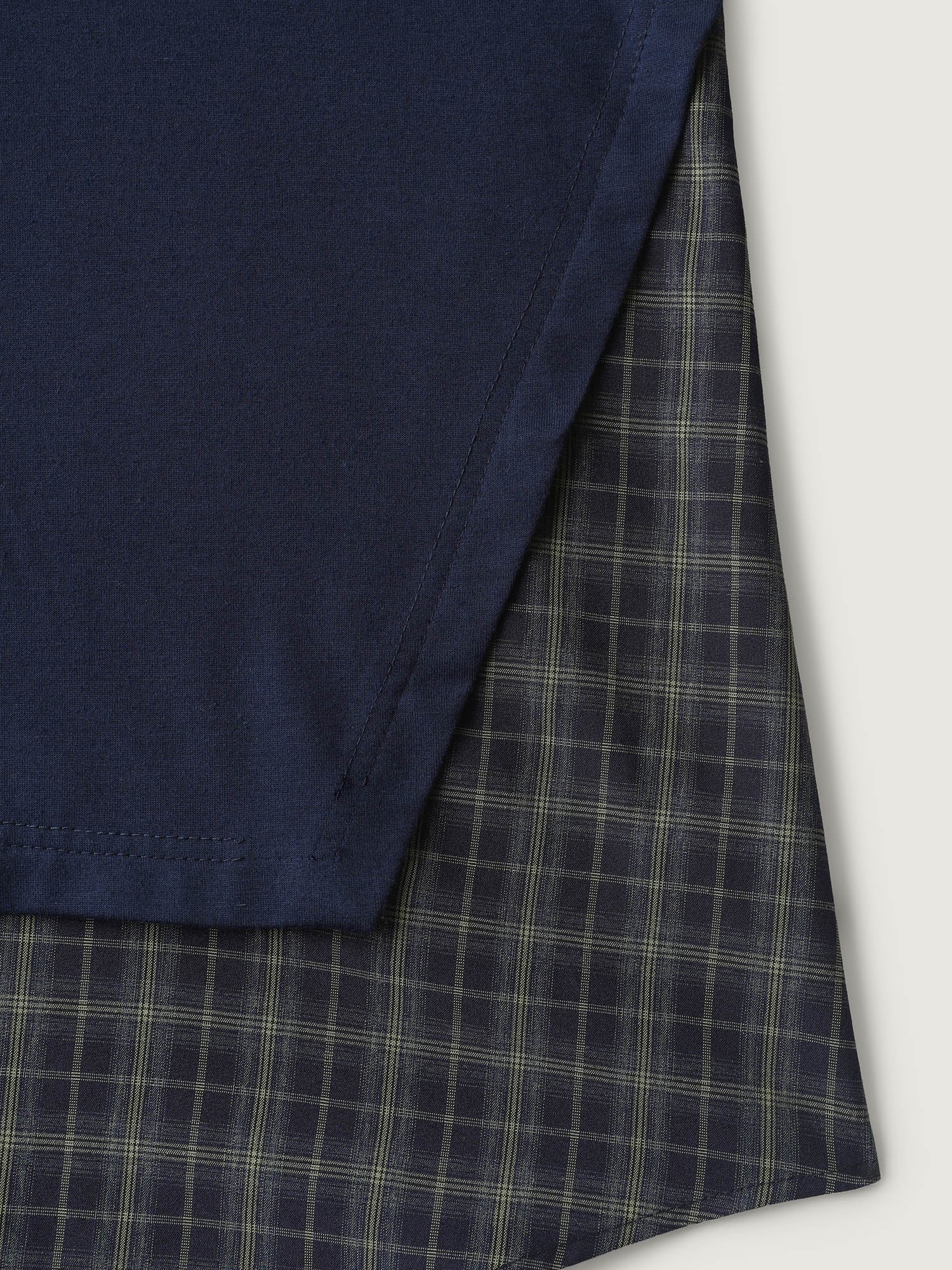 2-in-1 A-line Plaid Sweater Shirt Top - Image 6