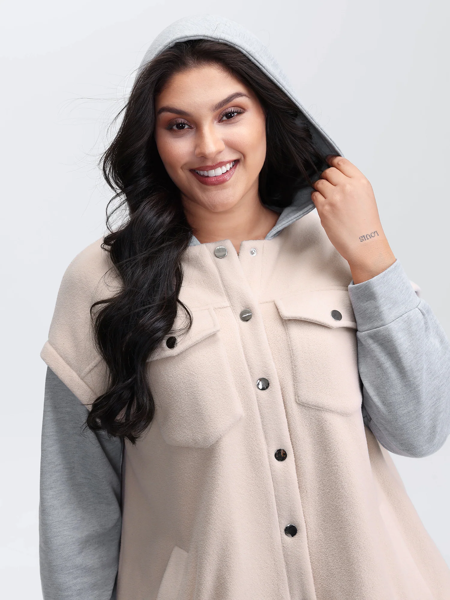2-In-1 Button Hooded Coat - Image 2