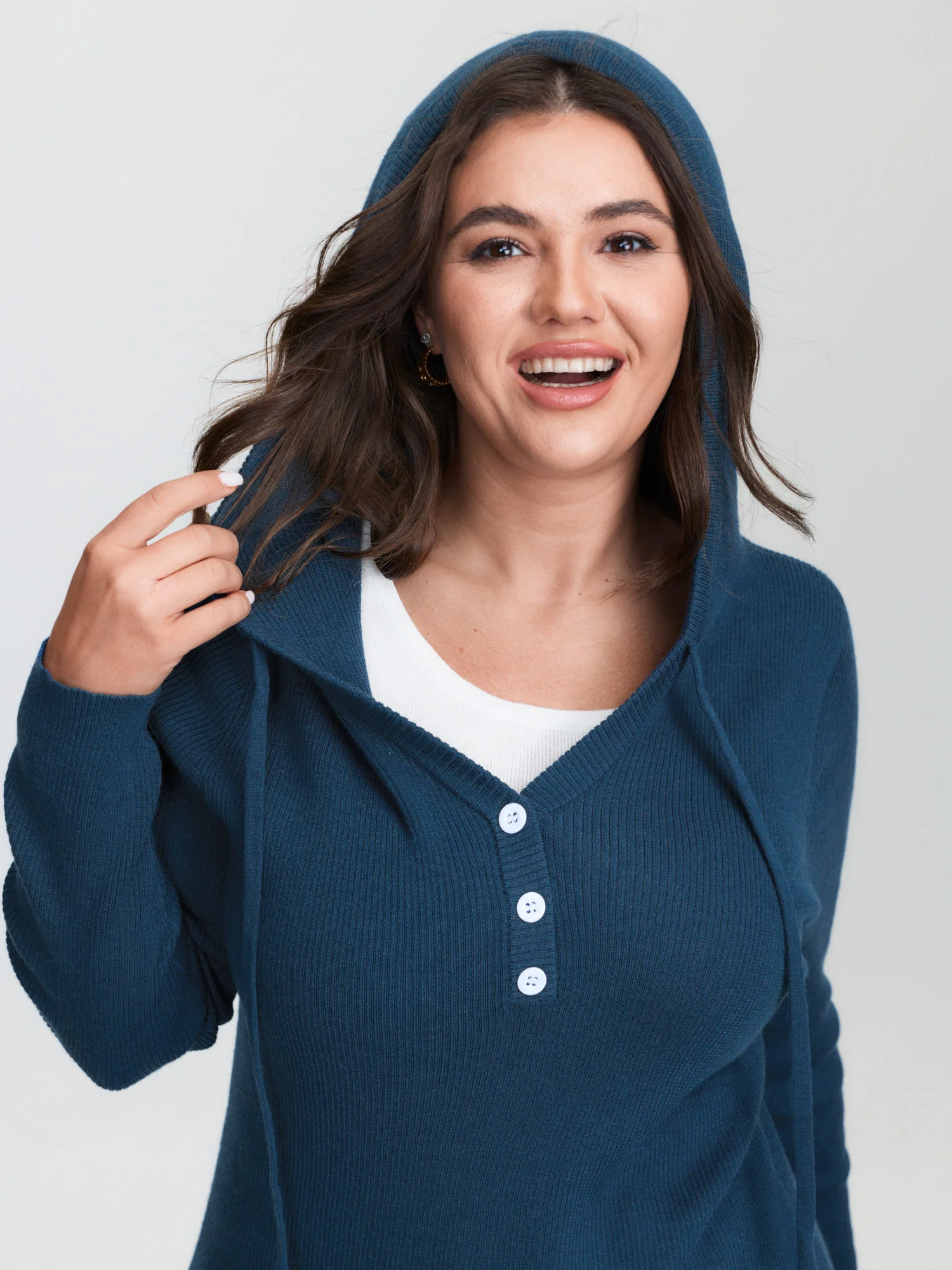 2-in-1 Button Hooded Pullover - Image 2