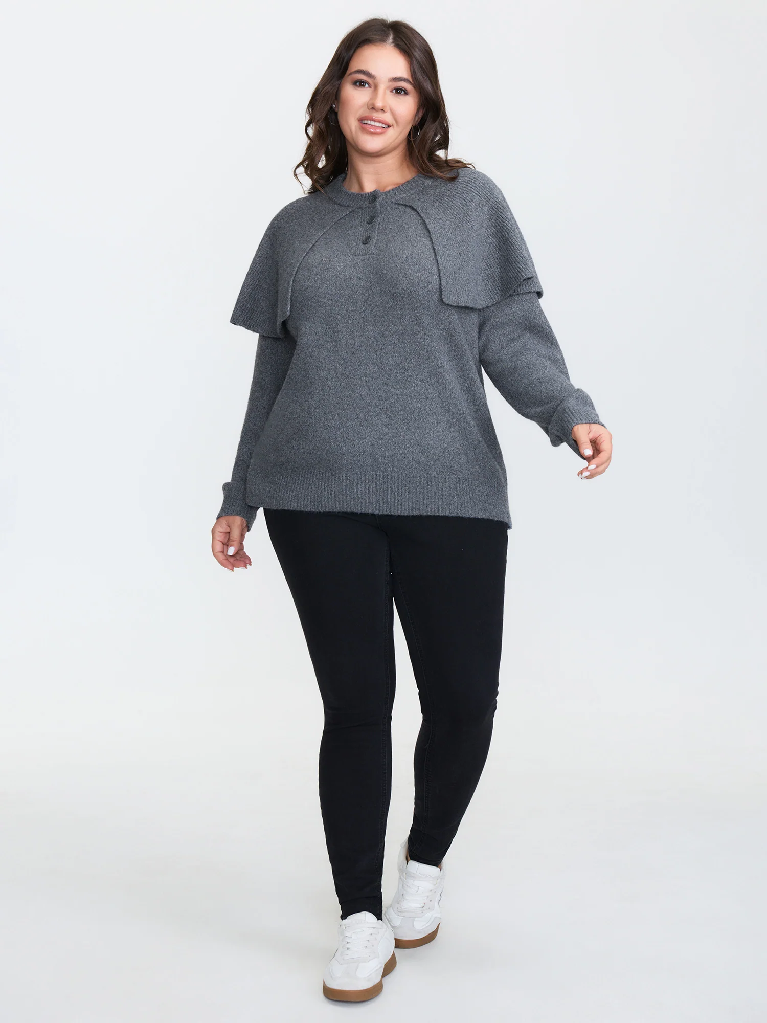 2-In-1 Cape Button Pullover - Image 3