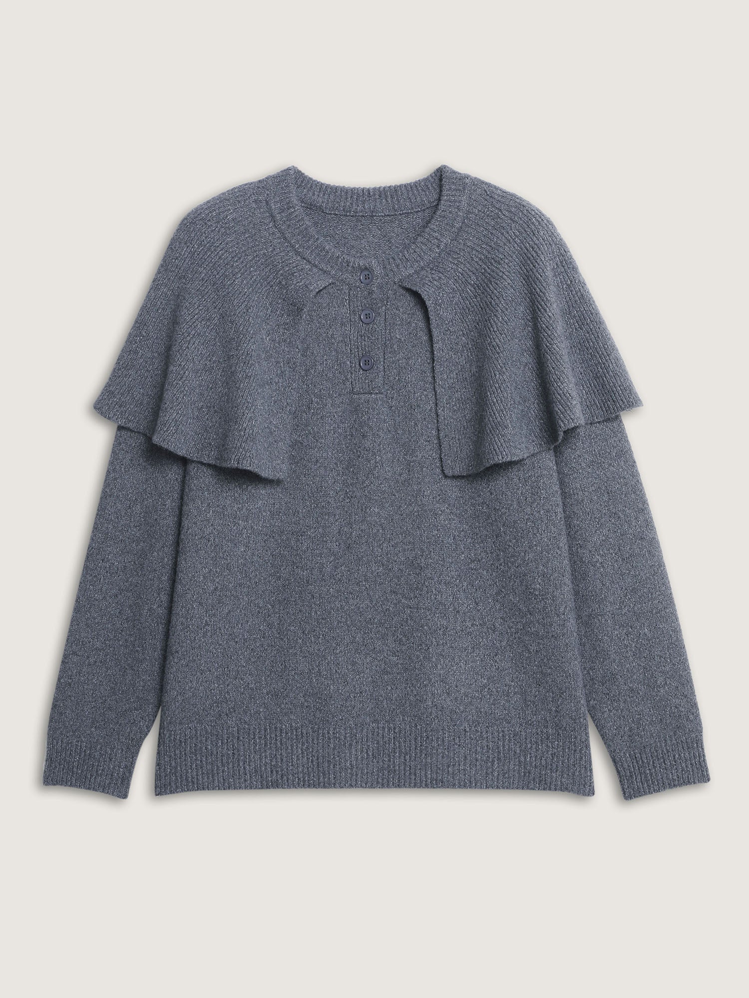 2-In-1 Cape Button Pullover - Image 7