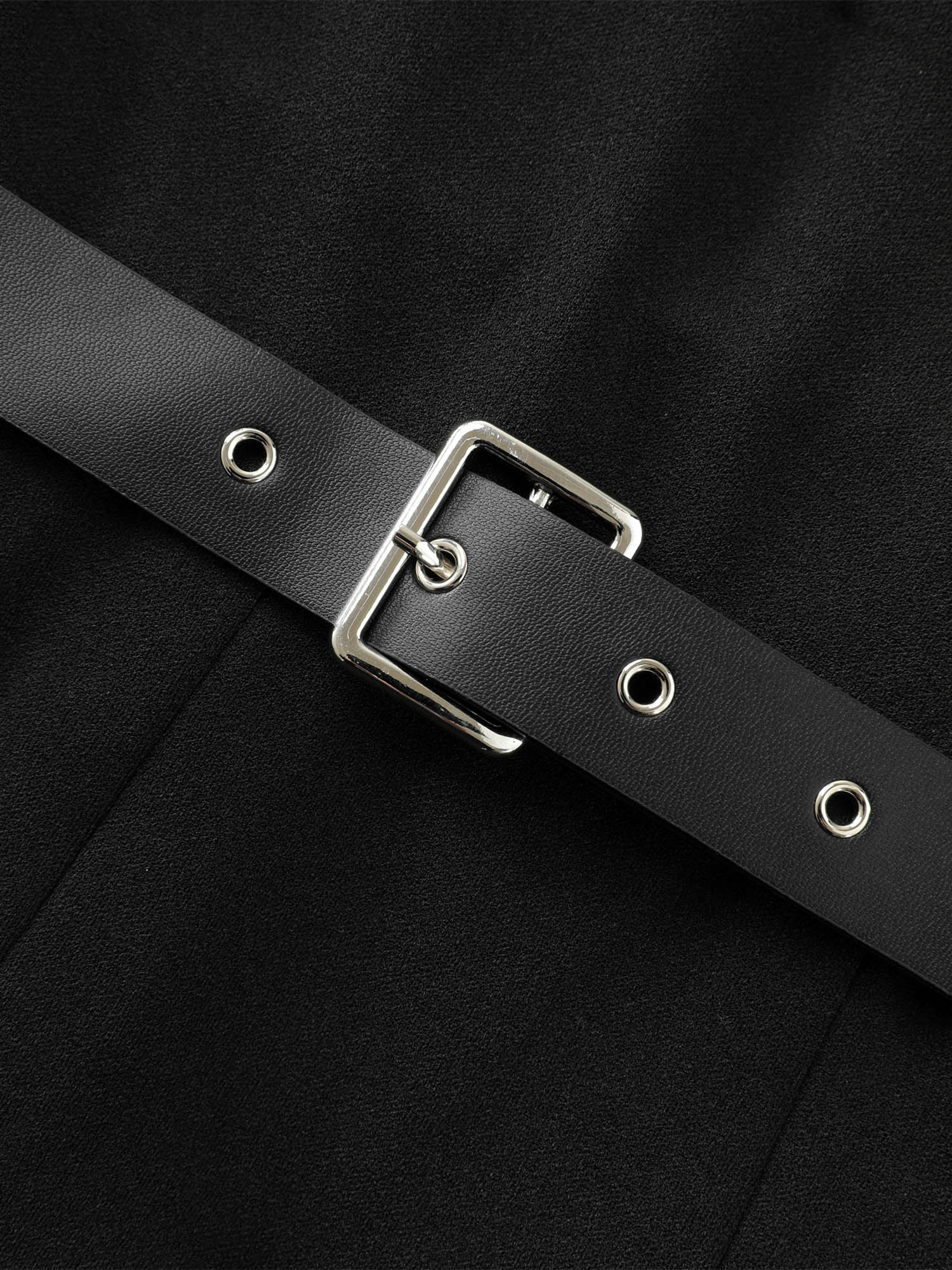 2-in-1 Color Contrast Belted Midi Dress - Image 6
