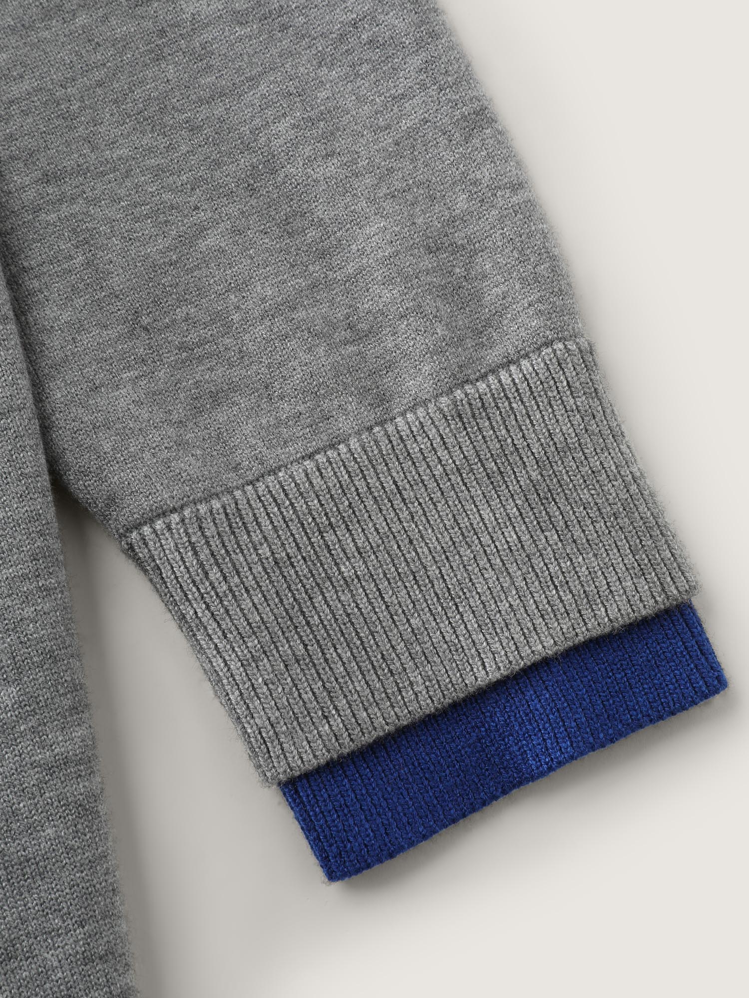 2-in-1 Color Contrast Ribbed Hem Knit Cardigan - Image 6