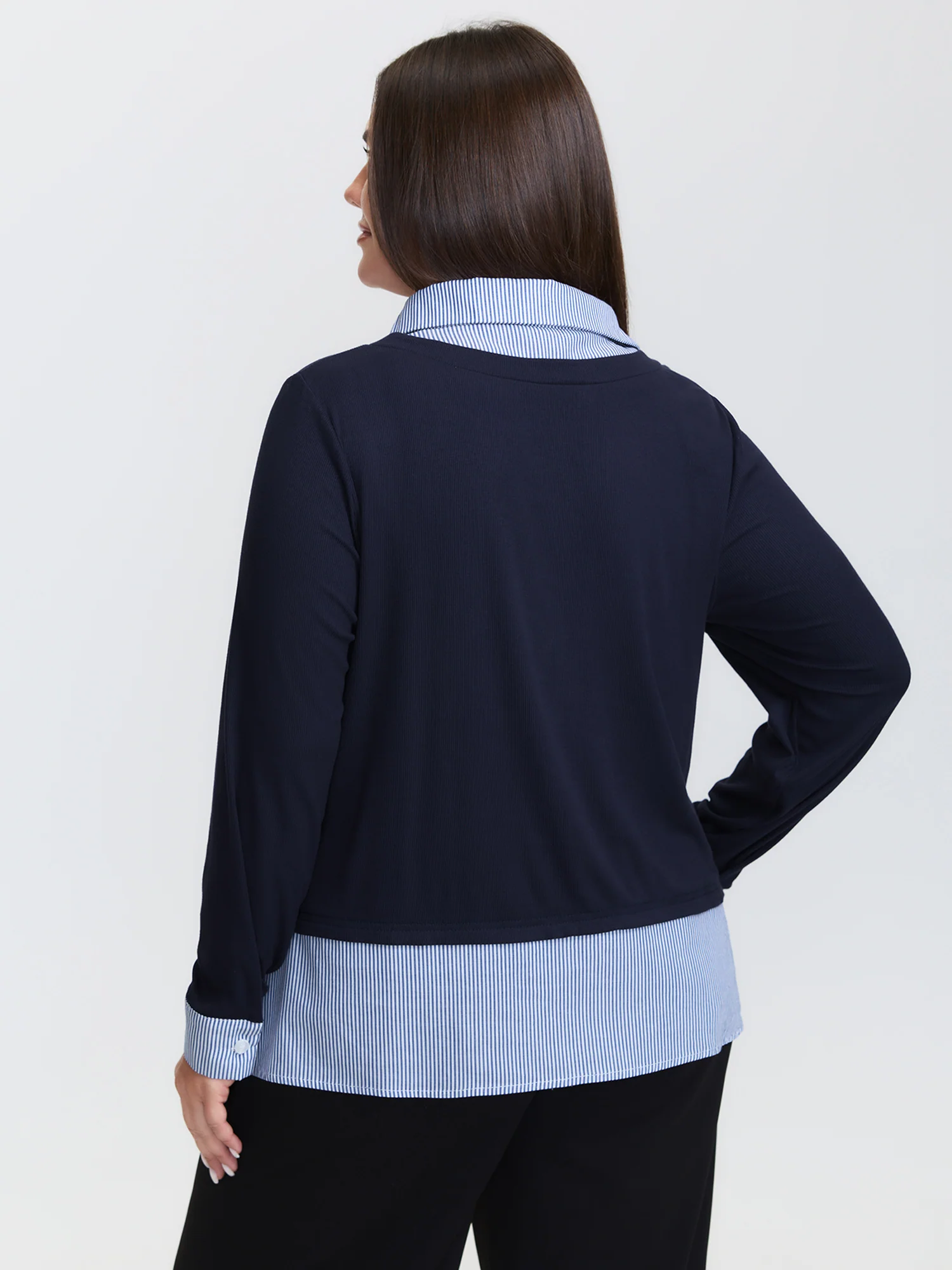 2-in-1 Color Contrast Woven T-Shirt - Image 4
