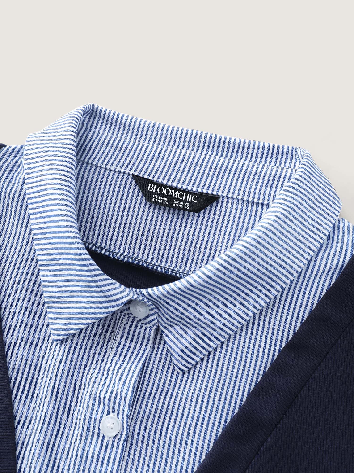 2-in-1 Color Contrast Woven T-Shirt - Image 6