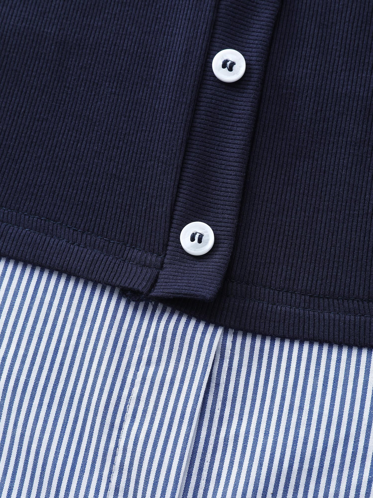 2-in-1 Color Contrast Woven T-Shirt - Image 7