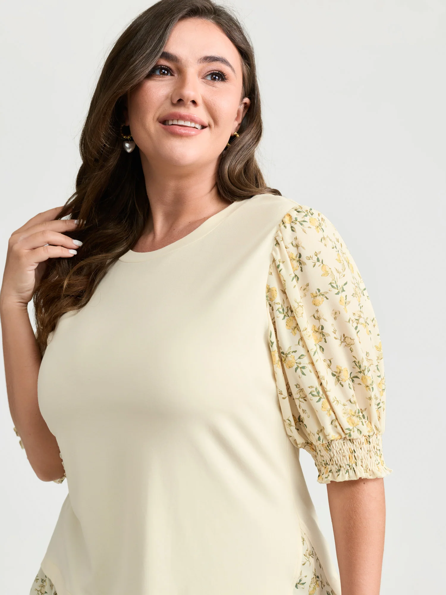 2-in-1 Floral Print Knit Top - Image 10