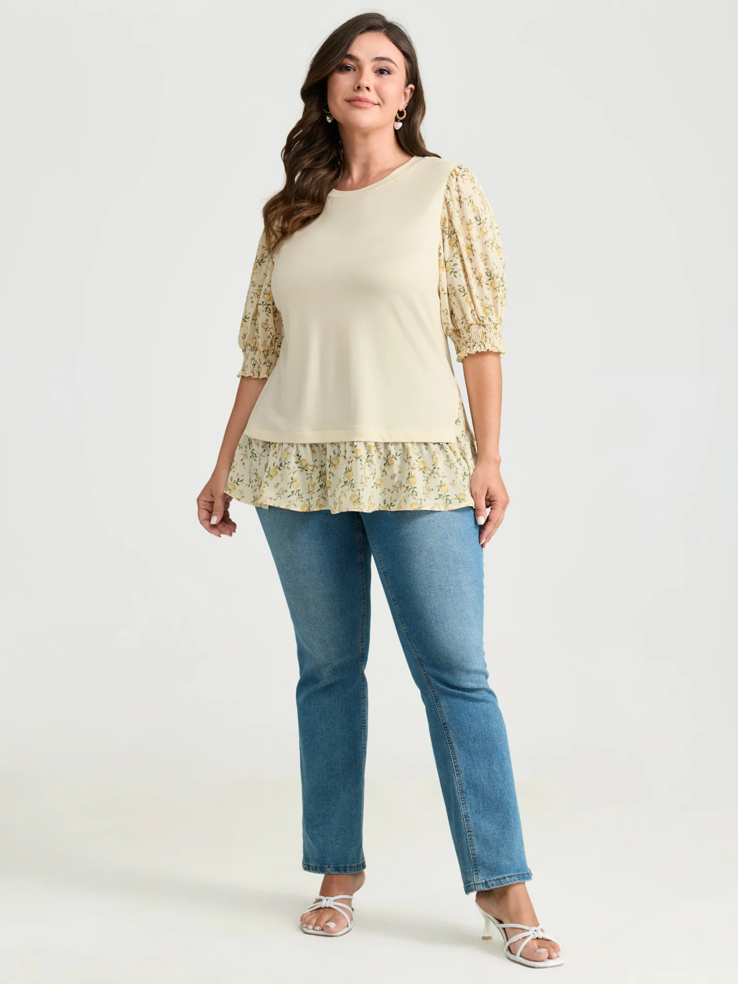2-in-1 Floral Print Knit Top - Image 11