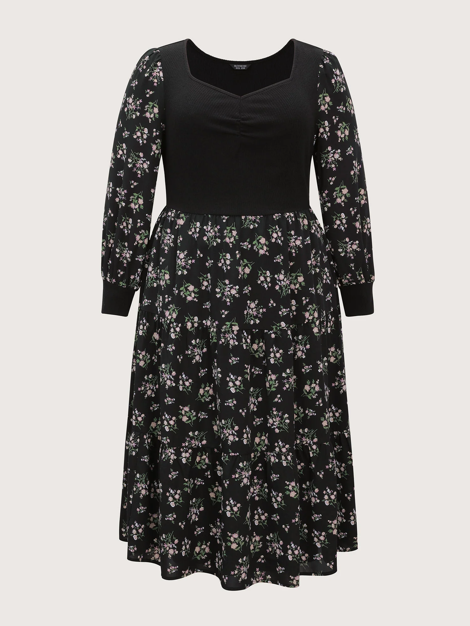 2-in-1 Floral Ruched Midi Dress - Image 7