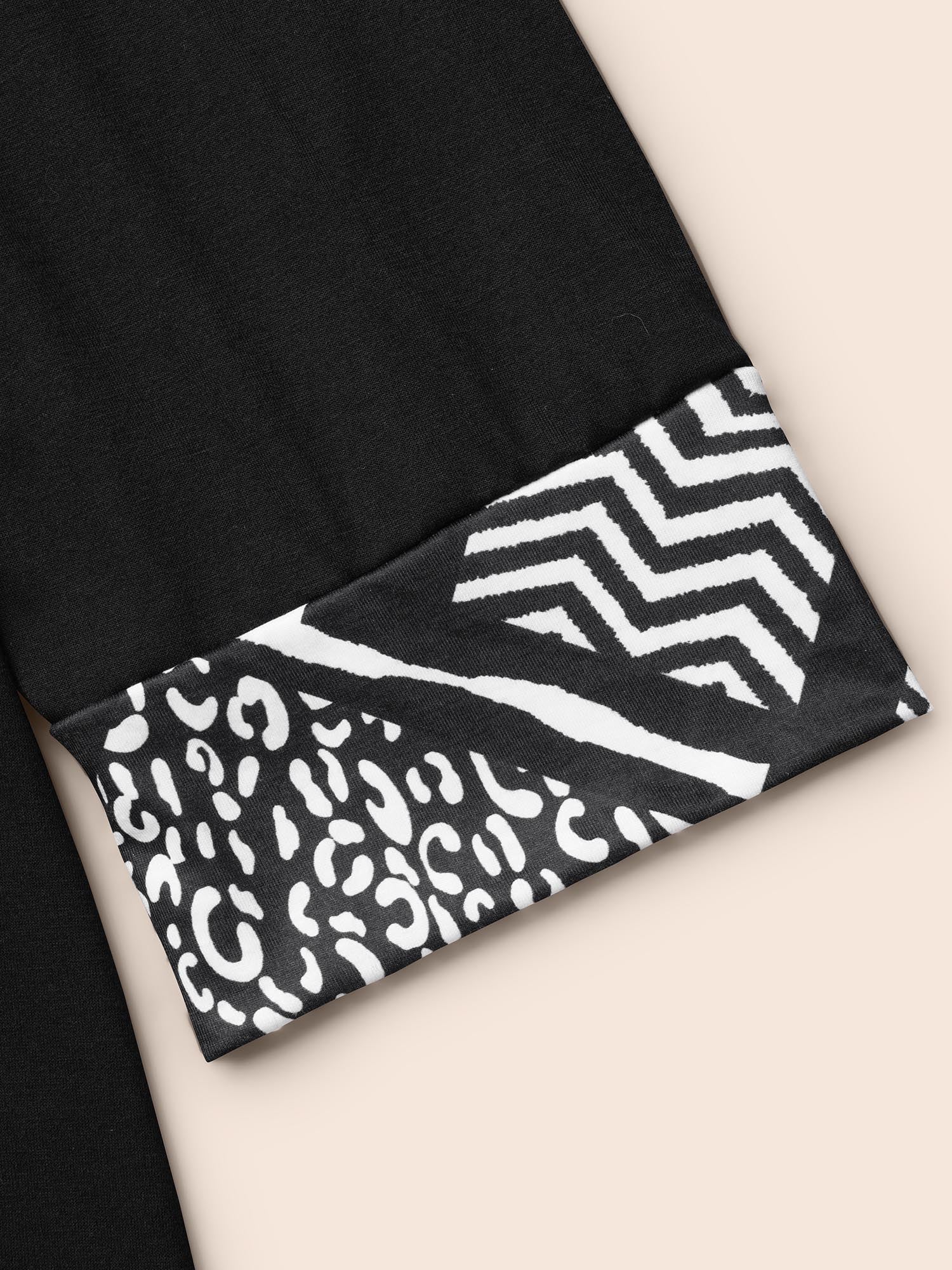 2-in-1 Geometric Print Patchwork Stretchy Top - Image 6