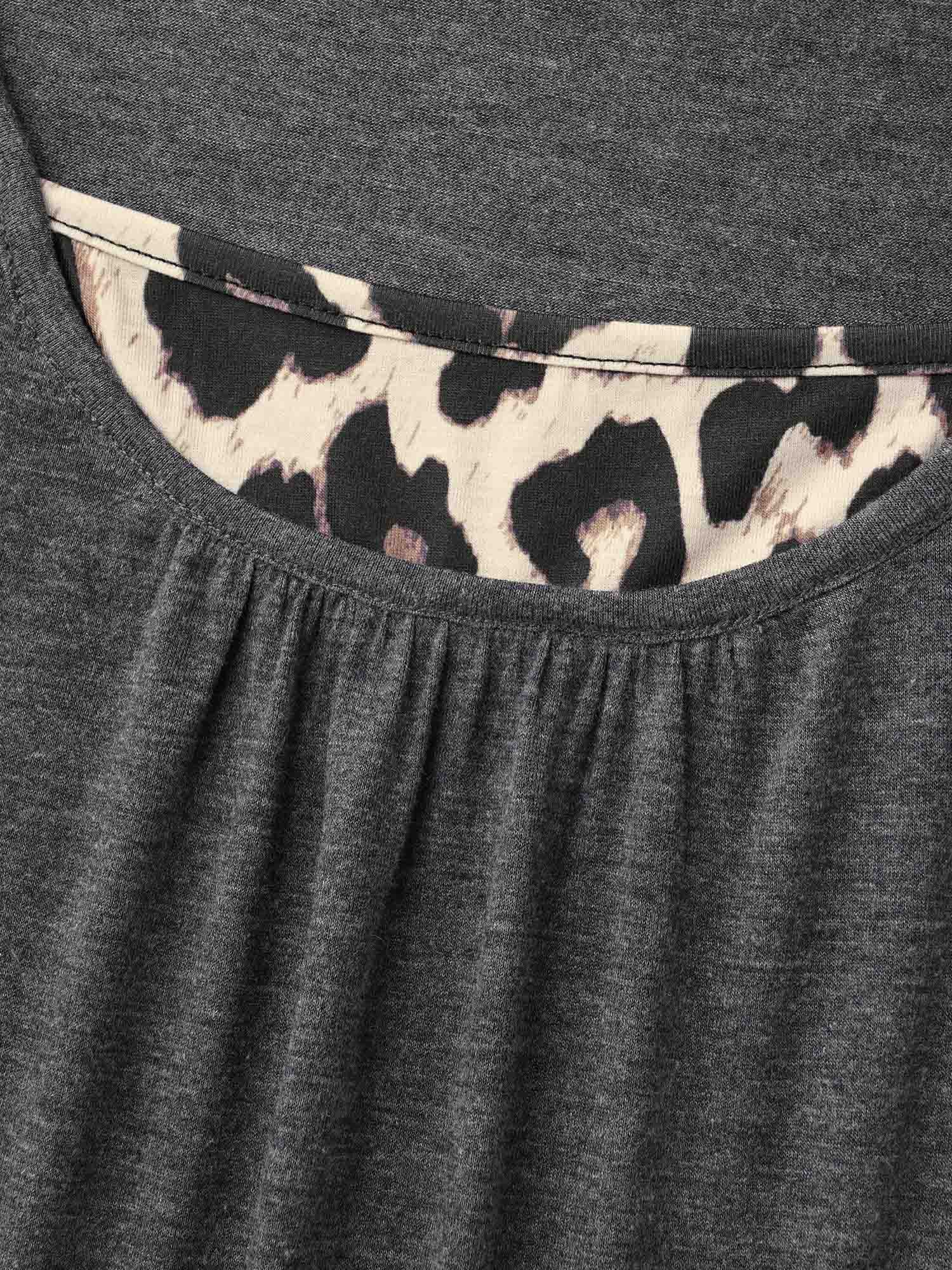 2-in-1 Leopard Print Spliced Knit Top - Image 6