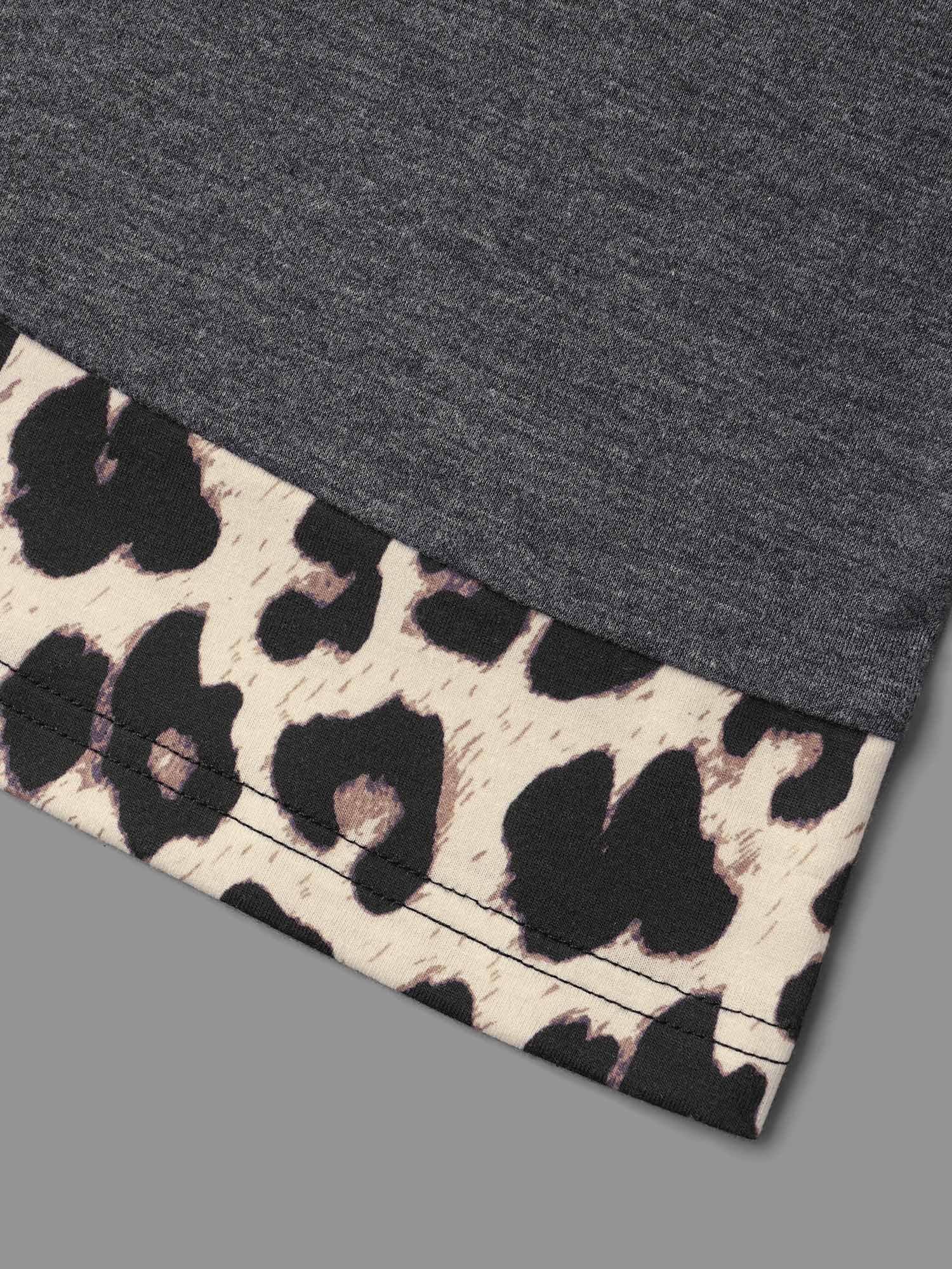 2-in-1 Leopard Print Spliced Knit Top - Image 7