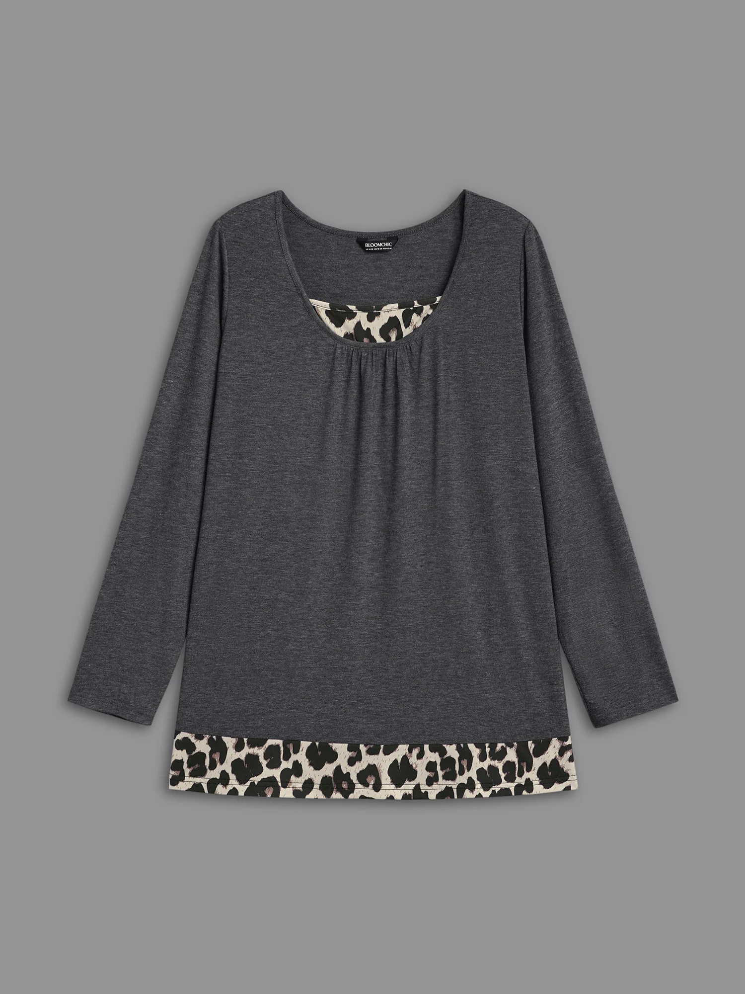 2-in-1 Leopard Print Spliced Knit Top - Image 8