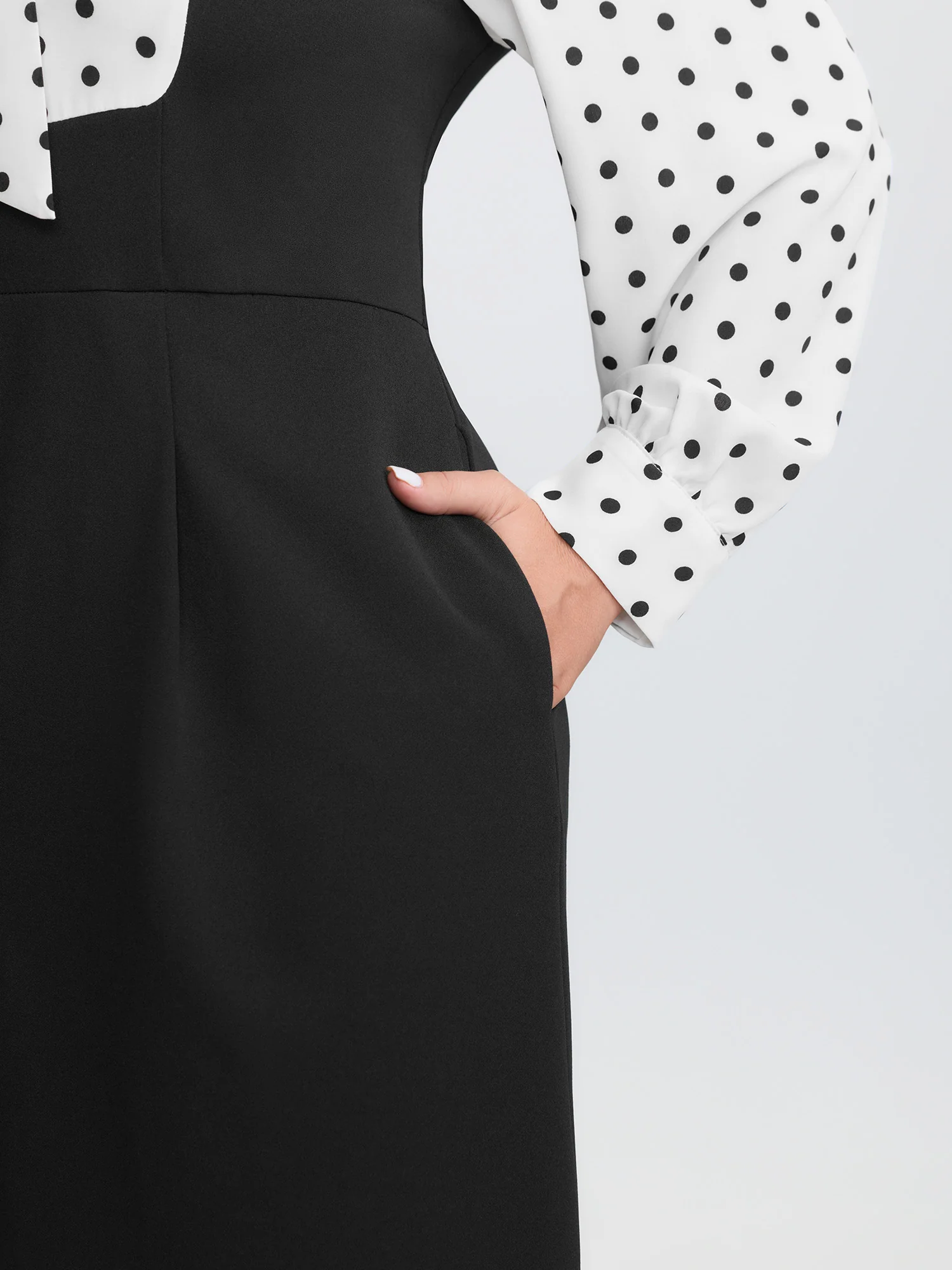 2-In-1 Polka Dot Neck-Tie Jumpsuit - Image 4