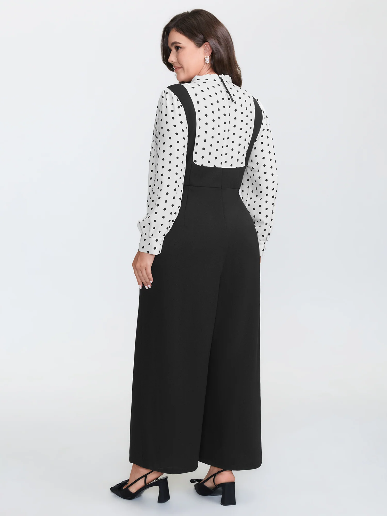 2-In-1 Polka Dot Neck-Tie Jumpsuit - Image 5