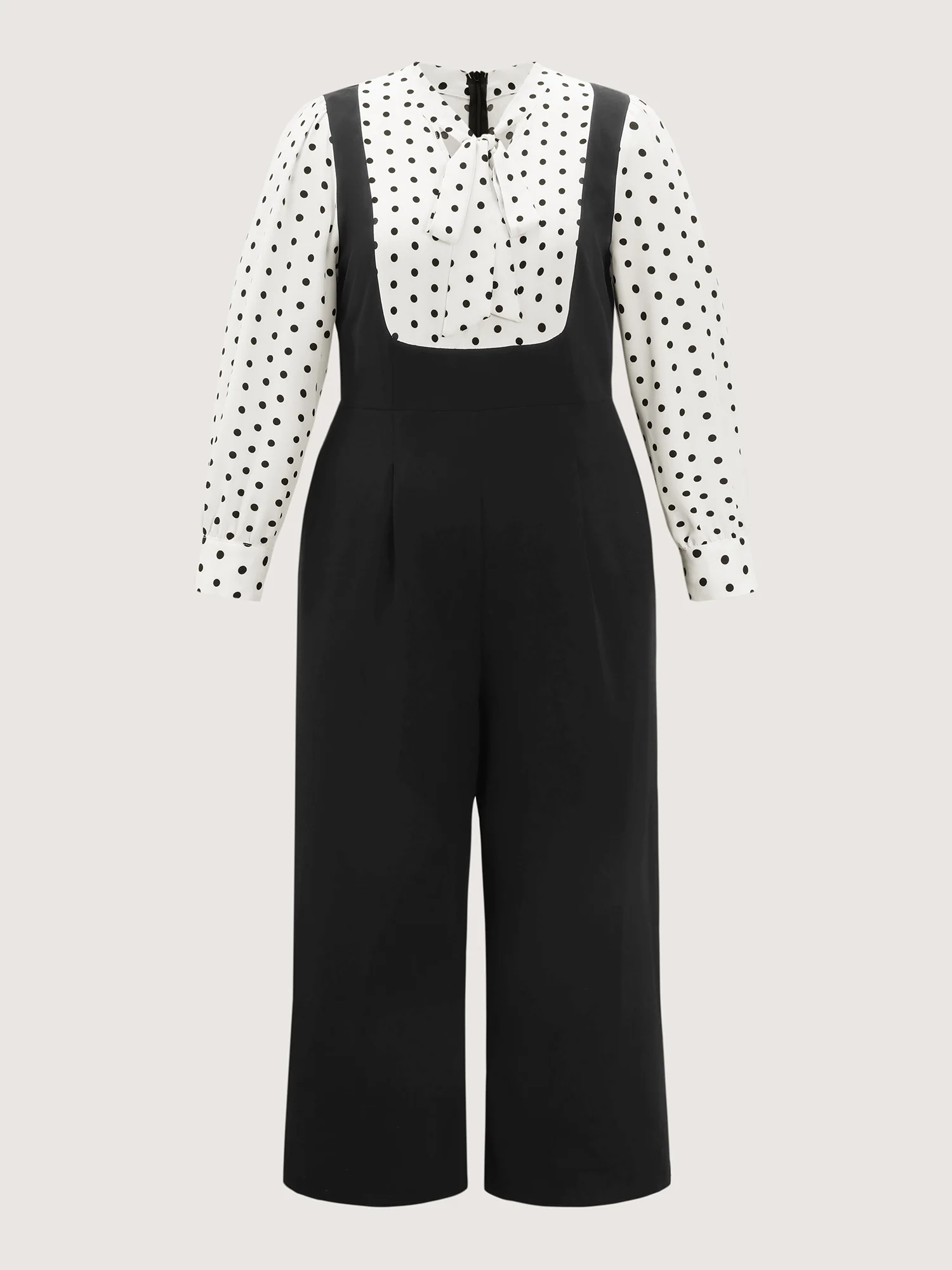 2-In-1 Polka Dot Neck-Tie Jumpsuit - Image 8
