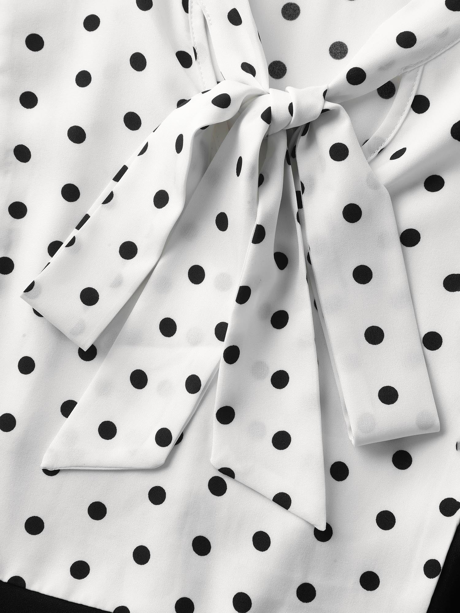 2-In-1 Polka Dots Overall Midi Dress - Image 5