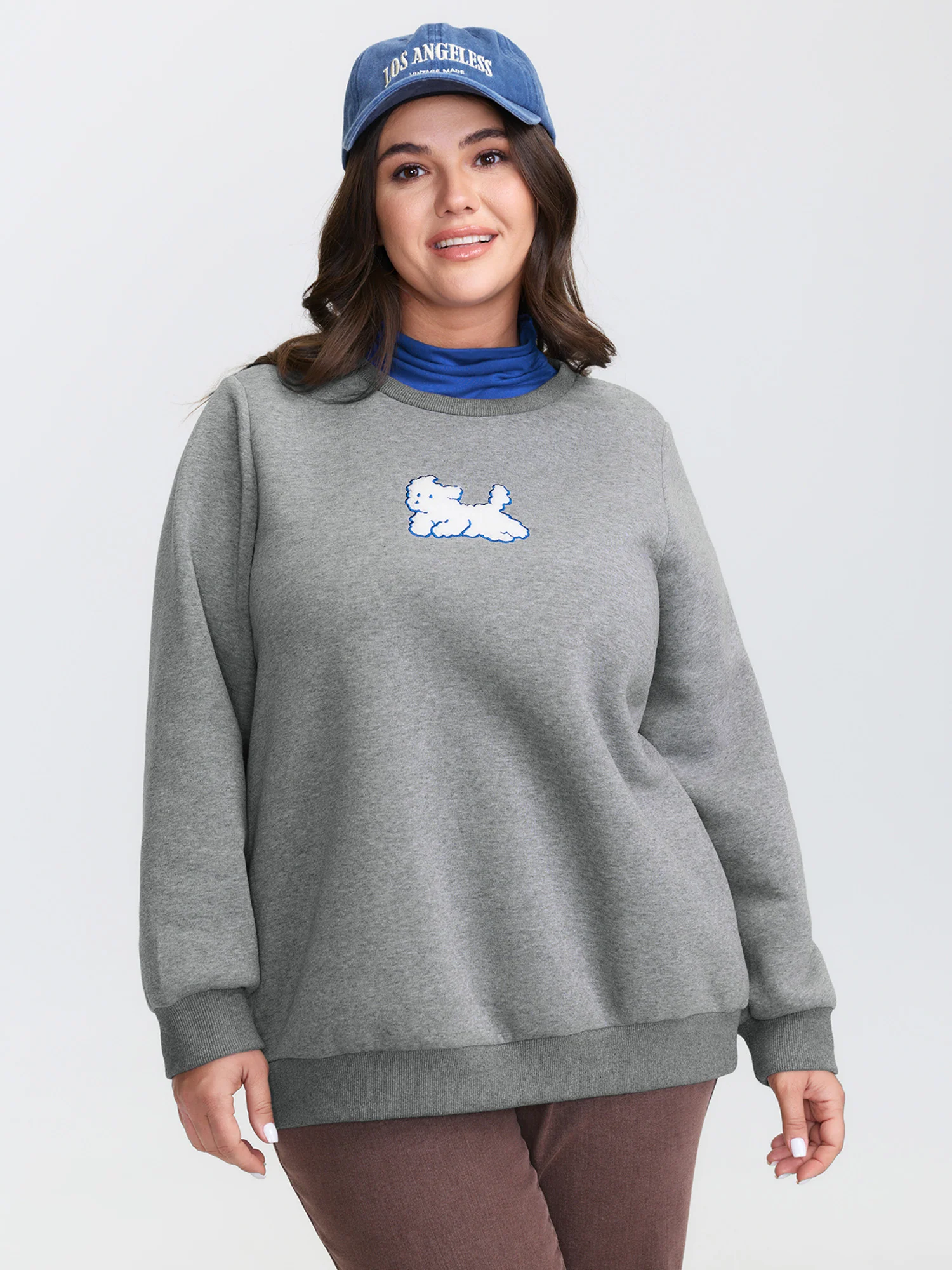 2-In-1 Puppy Embroidered Turtleneck Sweatshirt - Image 2