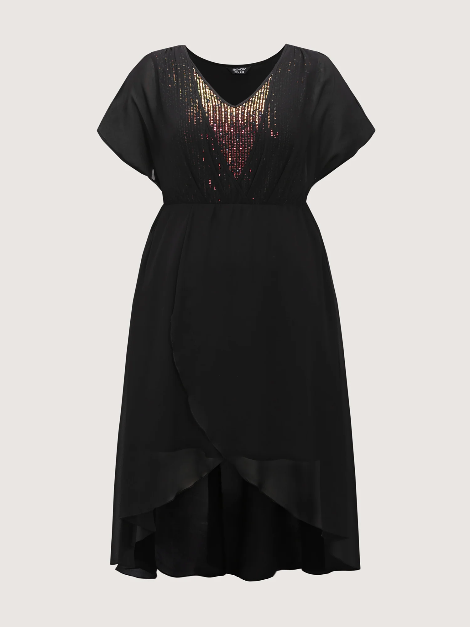 2-in-1 Sheer Sparkly Wrap Maxi Dress - Image 8