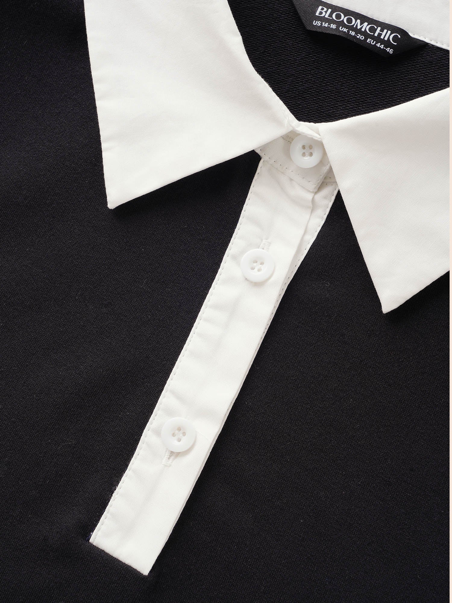 2-In-1 Shirt Collar Contrast Patchwork Sweatshirt - Image 5
