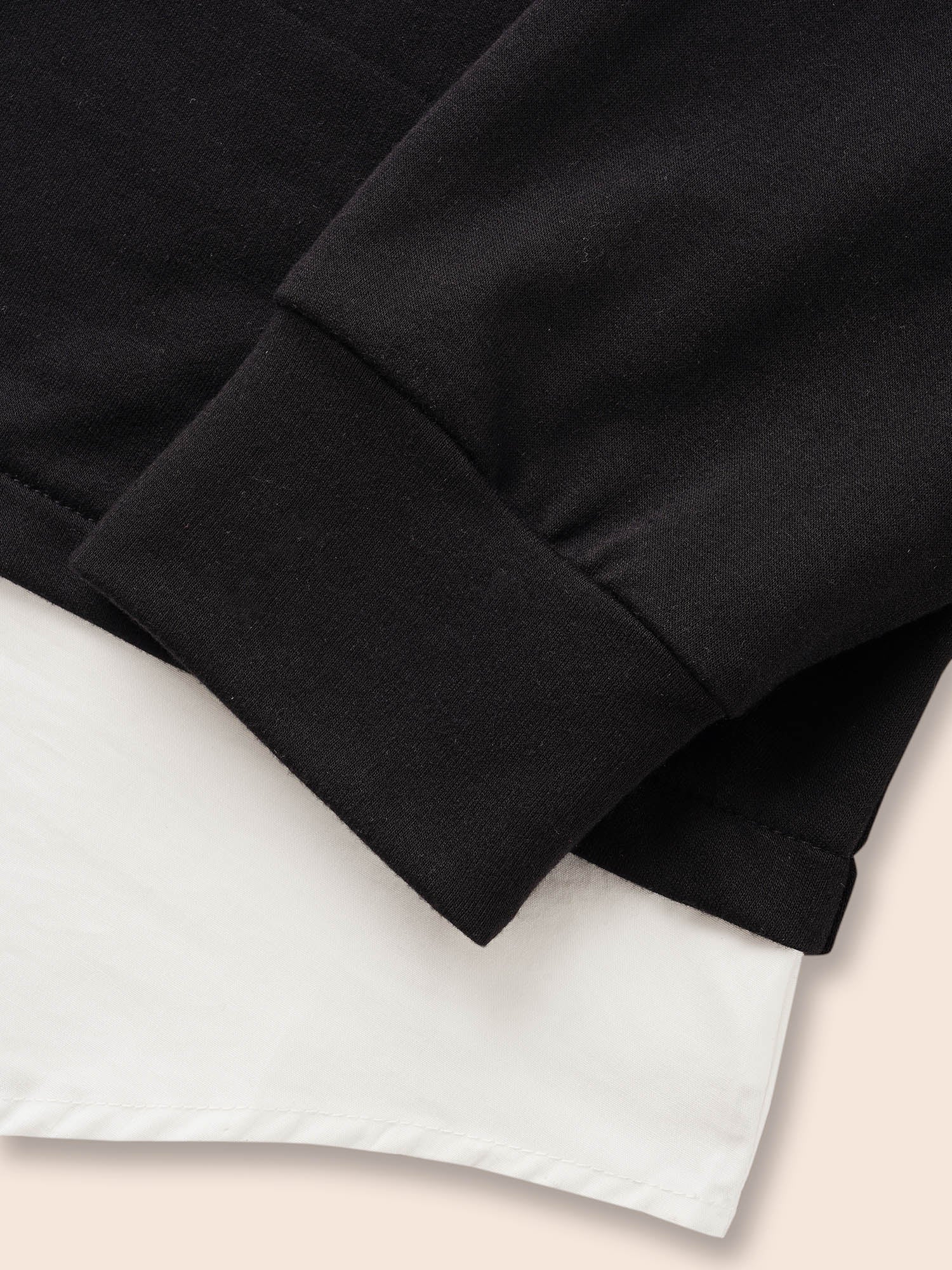 2-In-1 Shirt Collar Contrast Patchwork Sweatshirt - Image 6