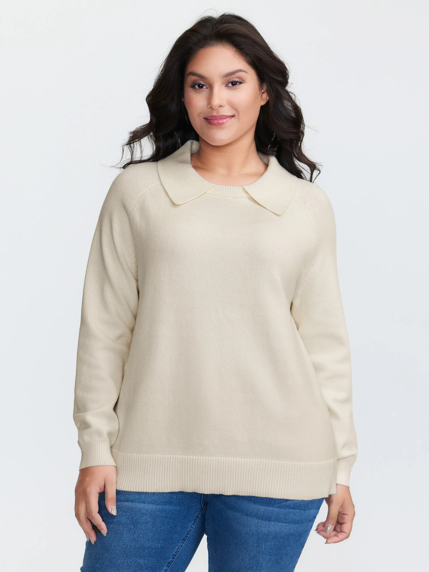 2 In 1 Shirt Collar Relaxed Fit Pullover - Image 2