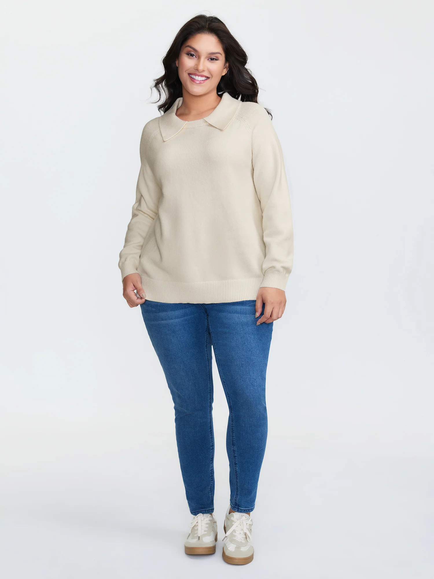 2 In 1 Shirt Collar Relaxed Fit Pullover - Image 3