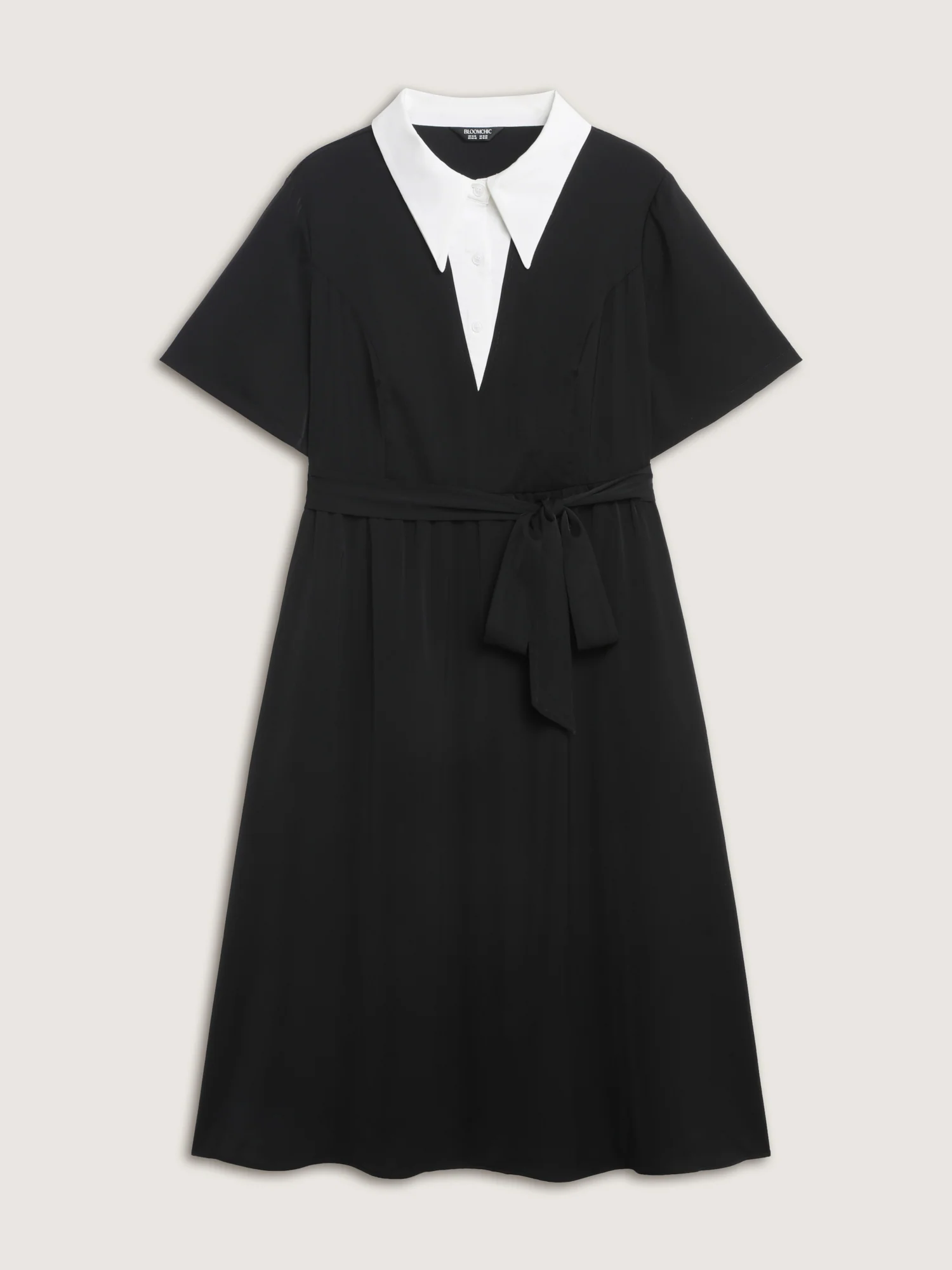 2-in-1 Stretchy Belted Midi Dress - Image 7