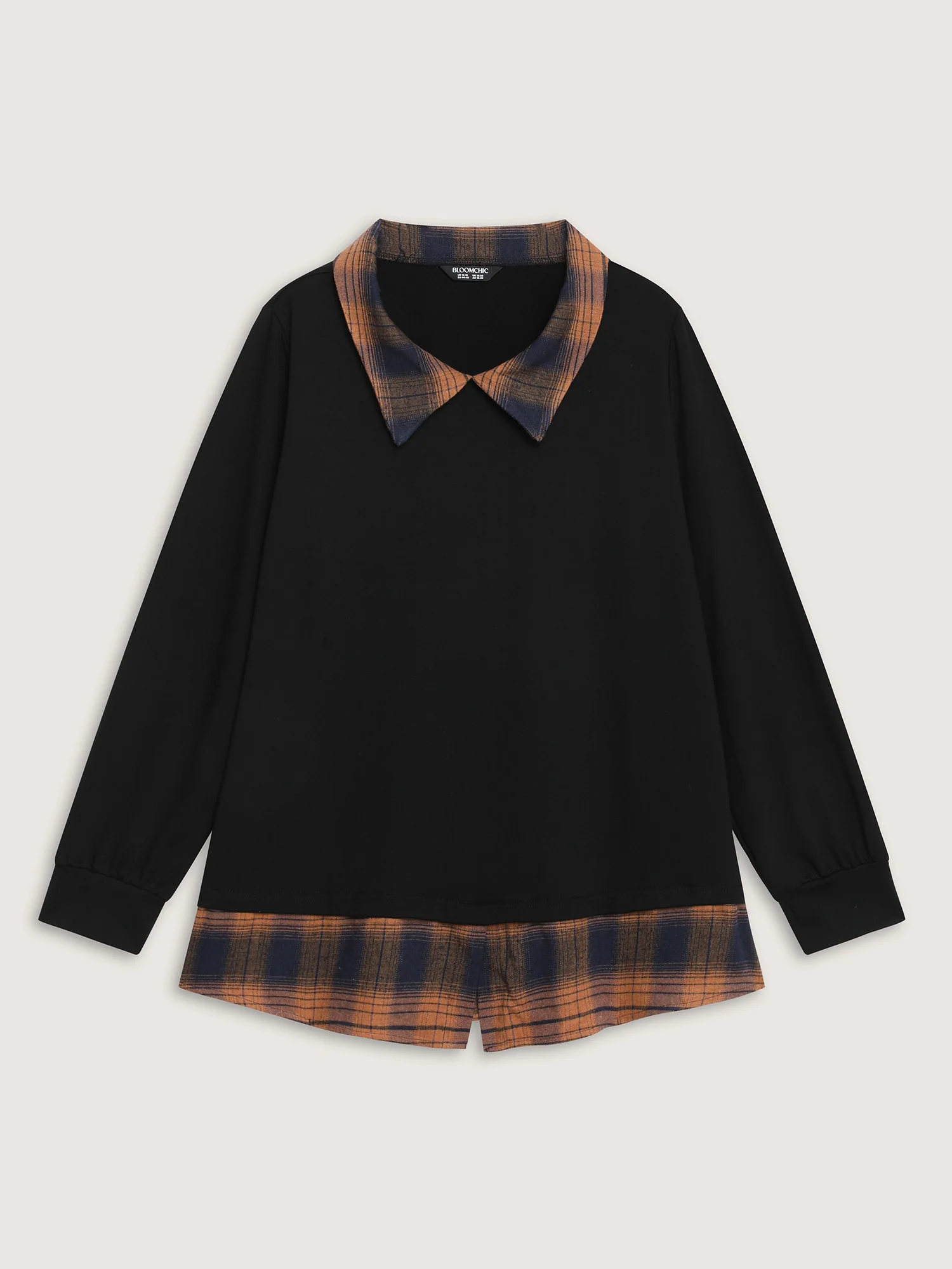 2-in-1 Stretchy Checkered Print Sweatshirt - Image 7