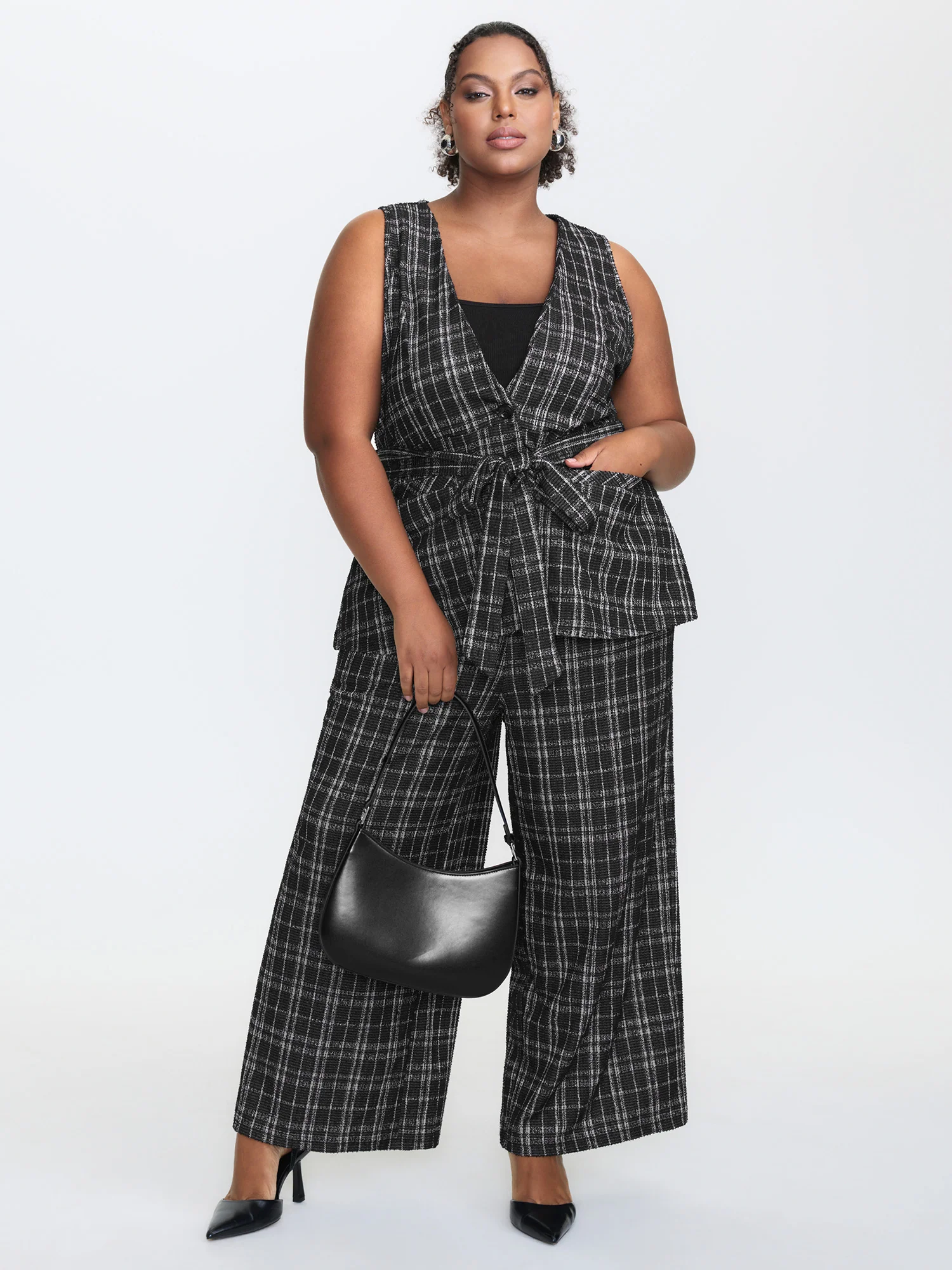 2-in-1 Stretchy Tweed Jumpsuit - Image 3