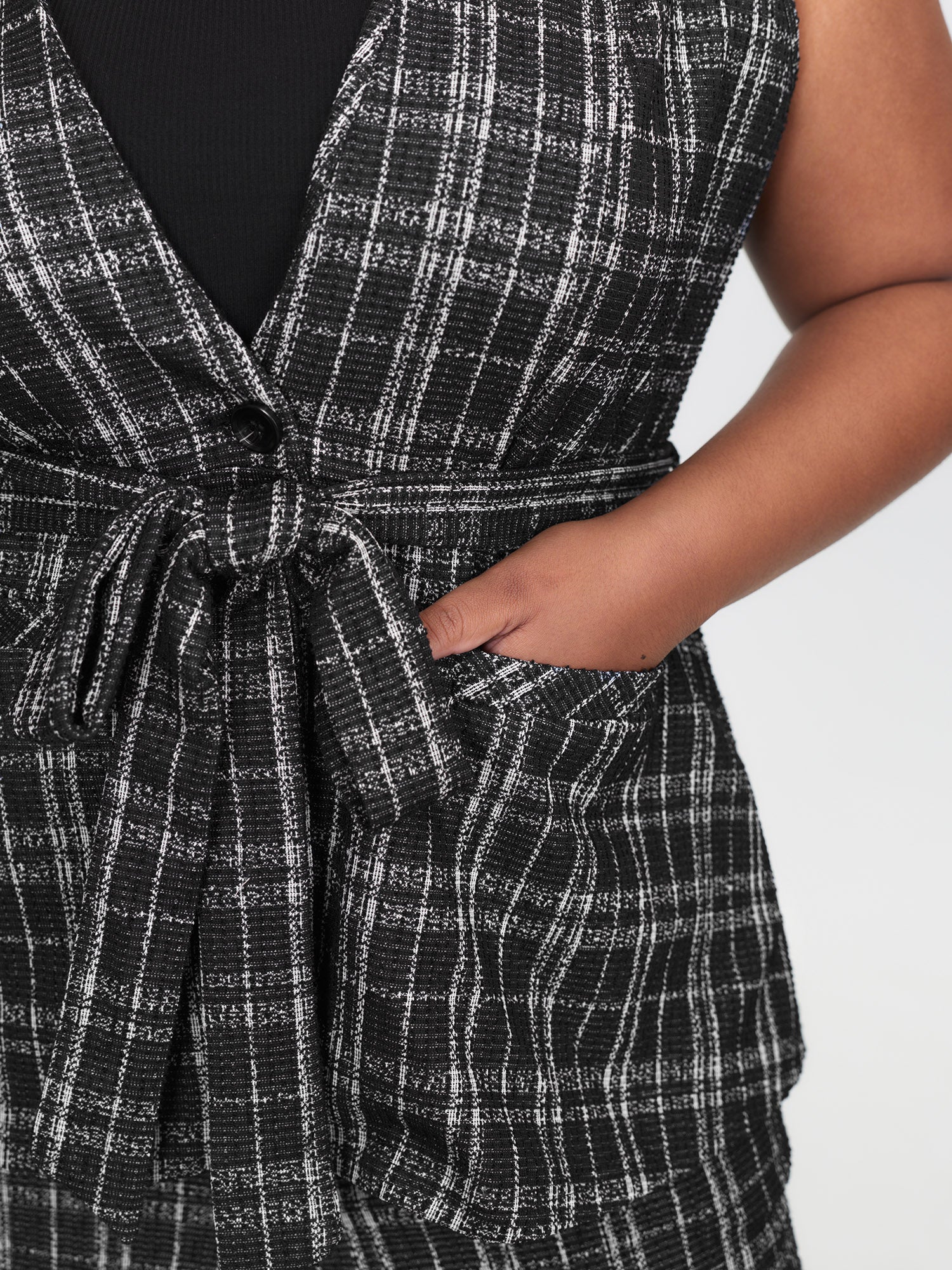 2-in-1 Stretchy Tweed Jumpsuit - Image 4