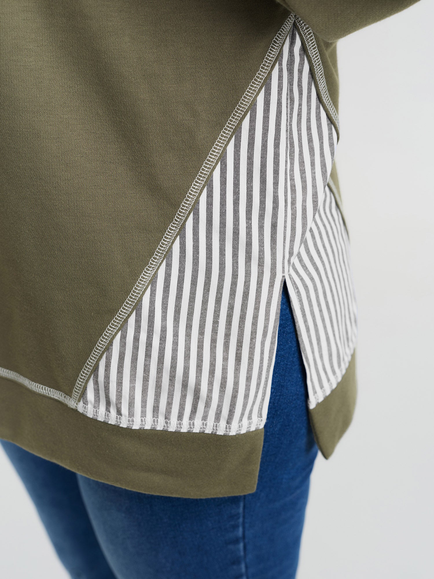 2-In-1 Stripe Drop Shoulder Sweatshirt - Image 4