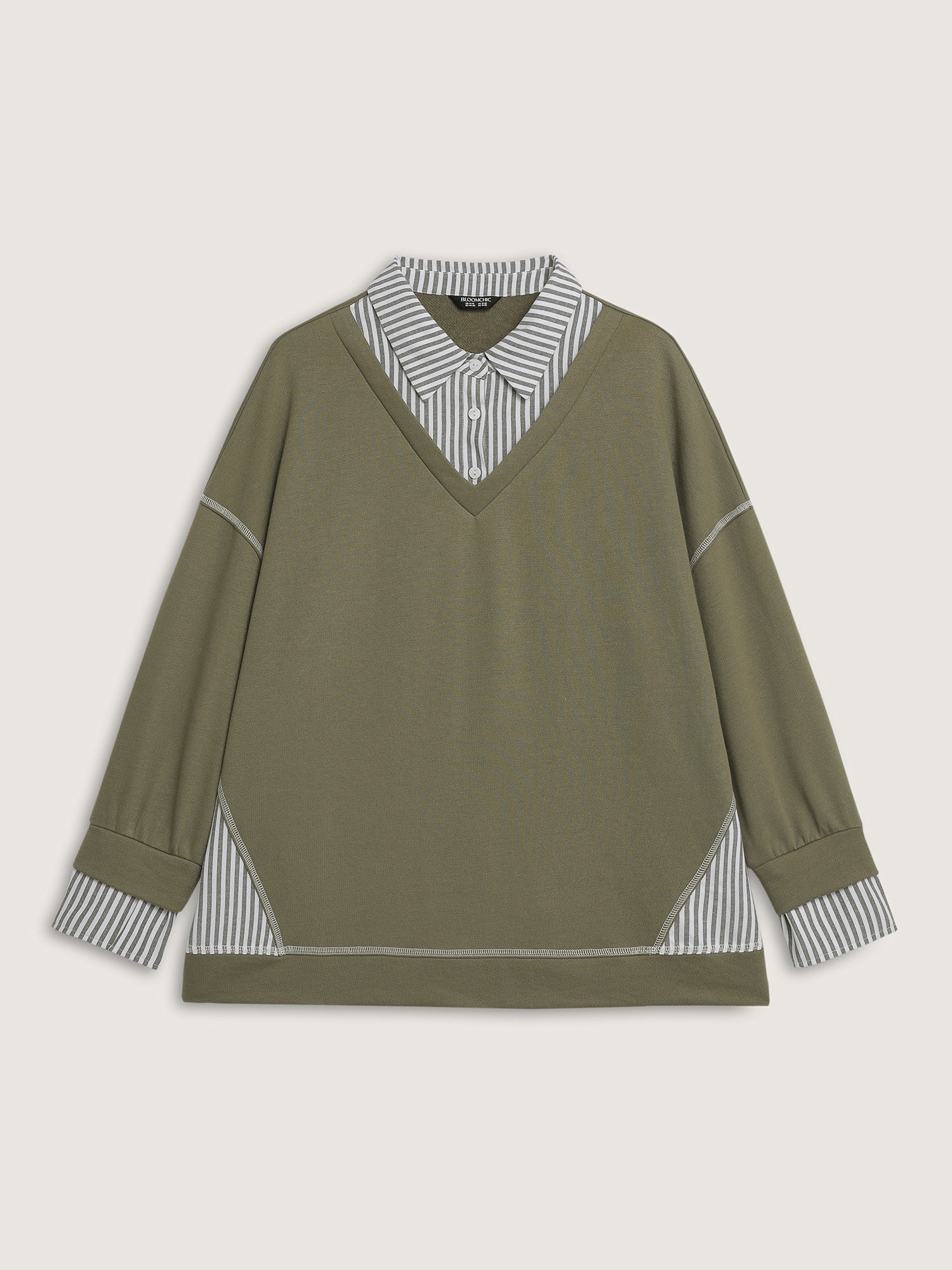 2-In-1 Stripe Drop Shoulder Sweatshirt - Image 8