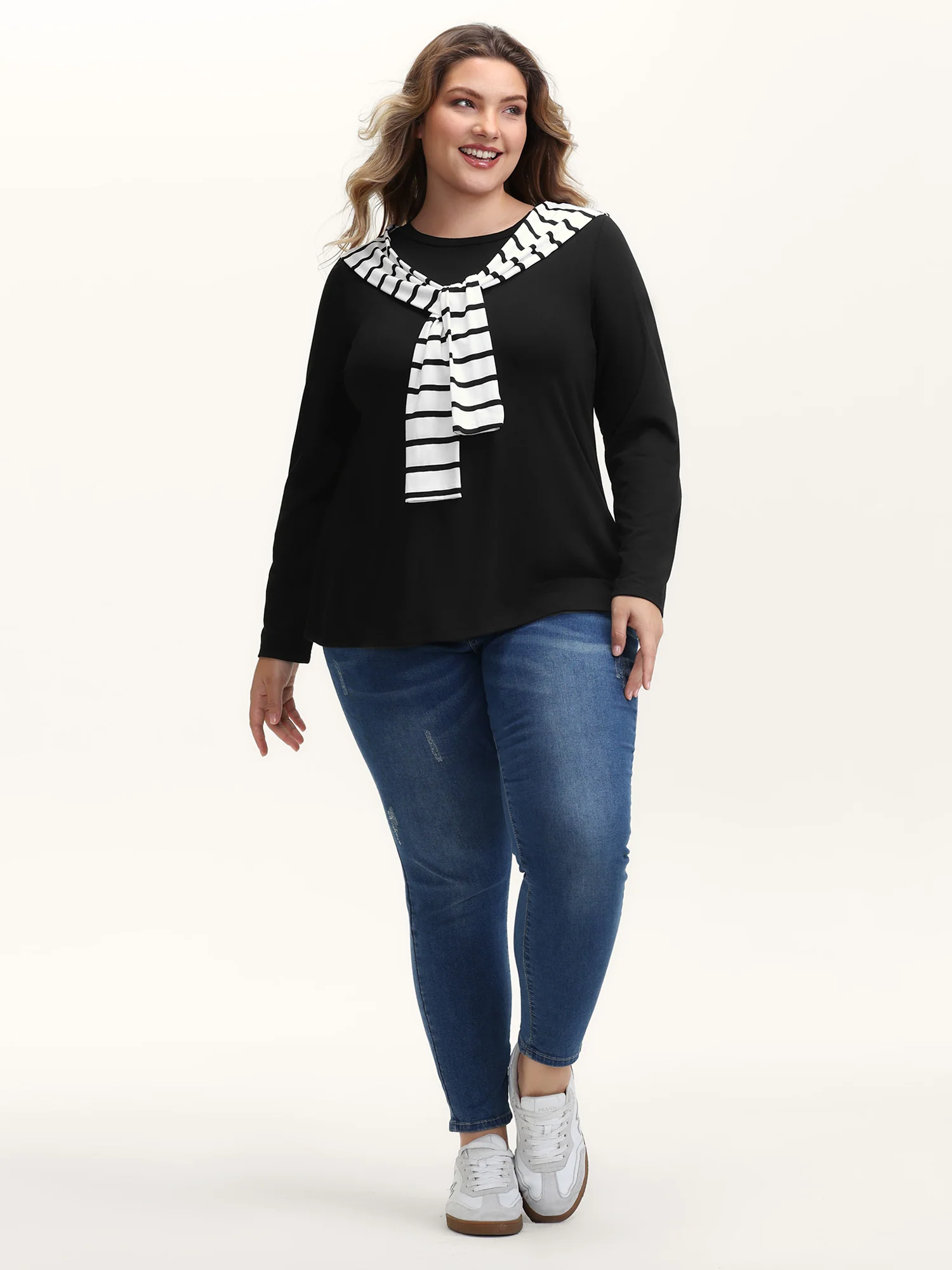 2-in-1 Striped Color Contrast T-Shirt - Image 3