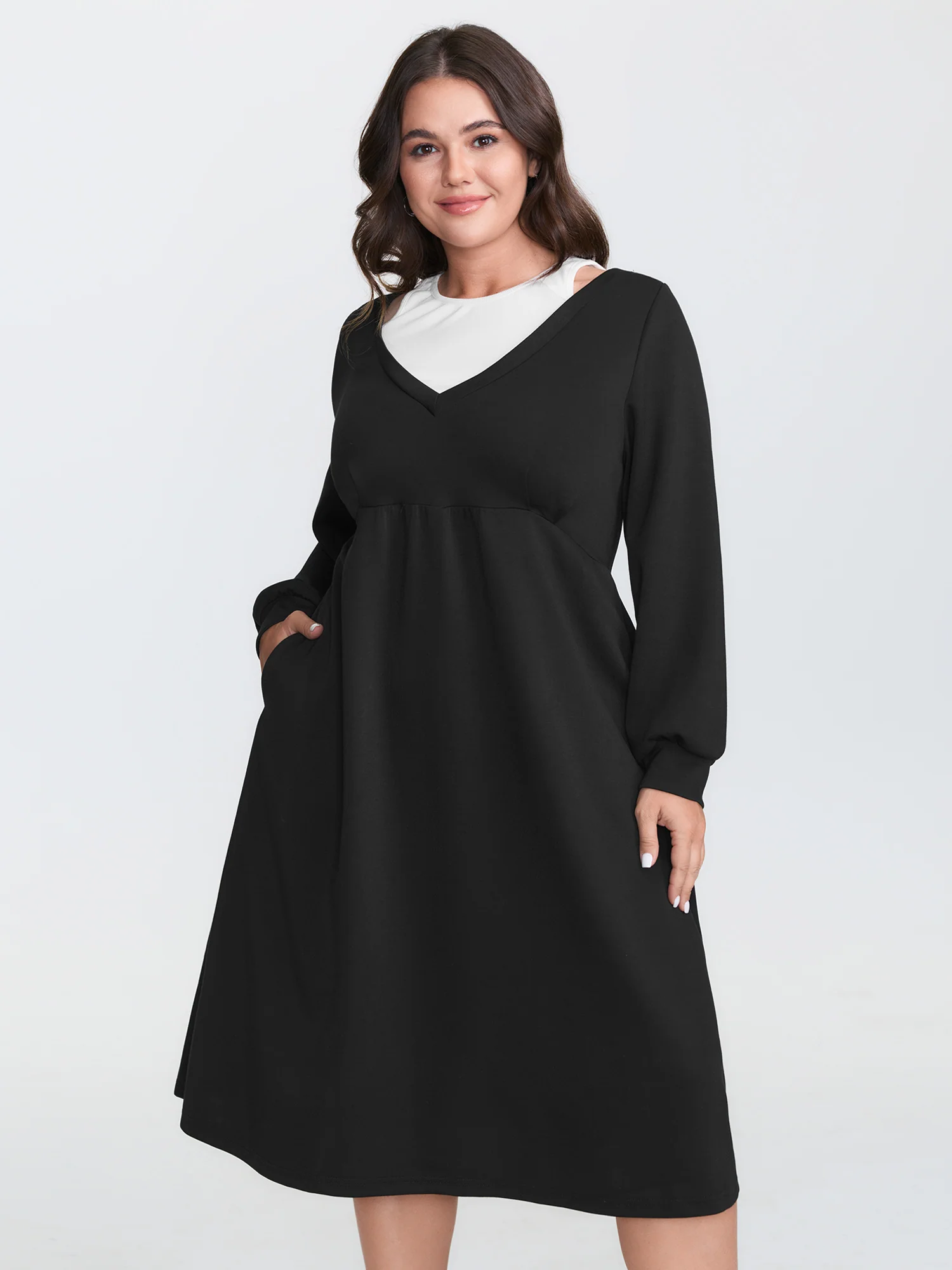 2-In-1 Supersoft Pleated Midi Dress - Image 2