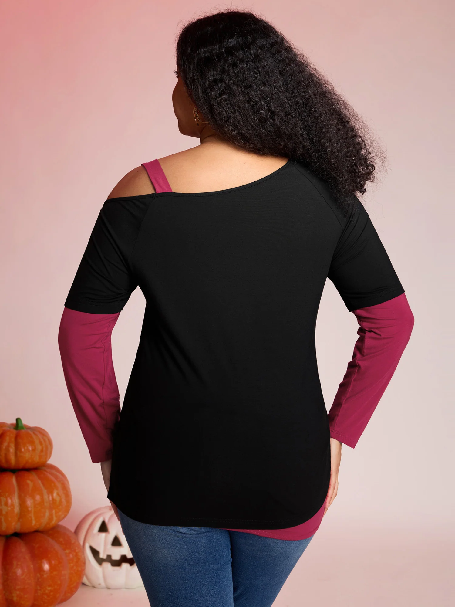 2-in-1 Supersoft Spooky Skull Print T-Shirt - Image 4