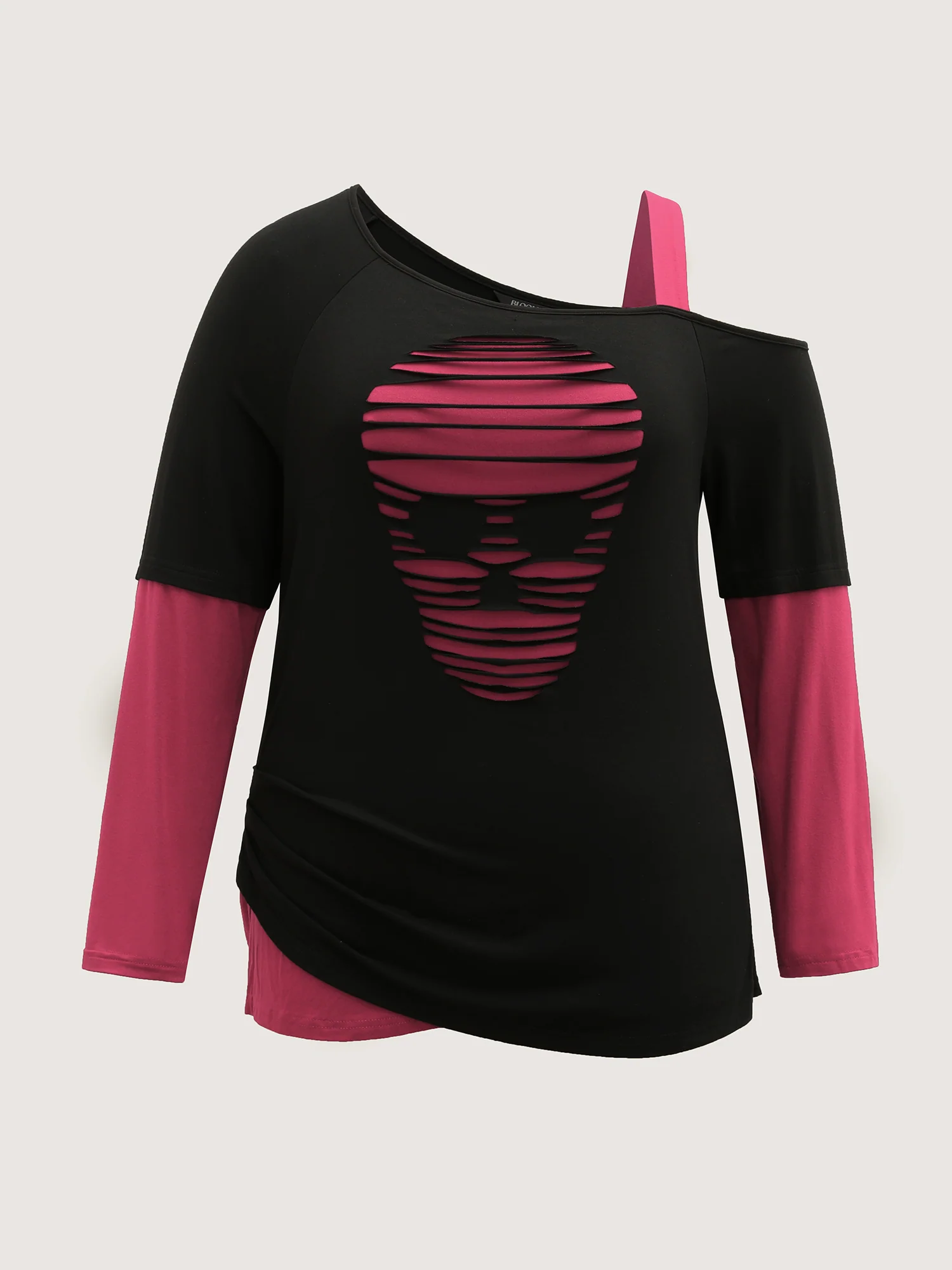 2-in-1 Supersoft Spooky Skull Print T-Shirt - Image 7