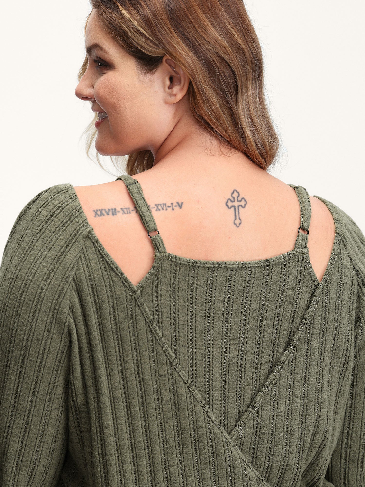 2-In-1 Textured Shoulder Straps Sweatshirt - Image 2