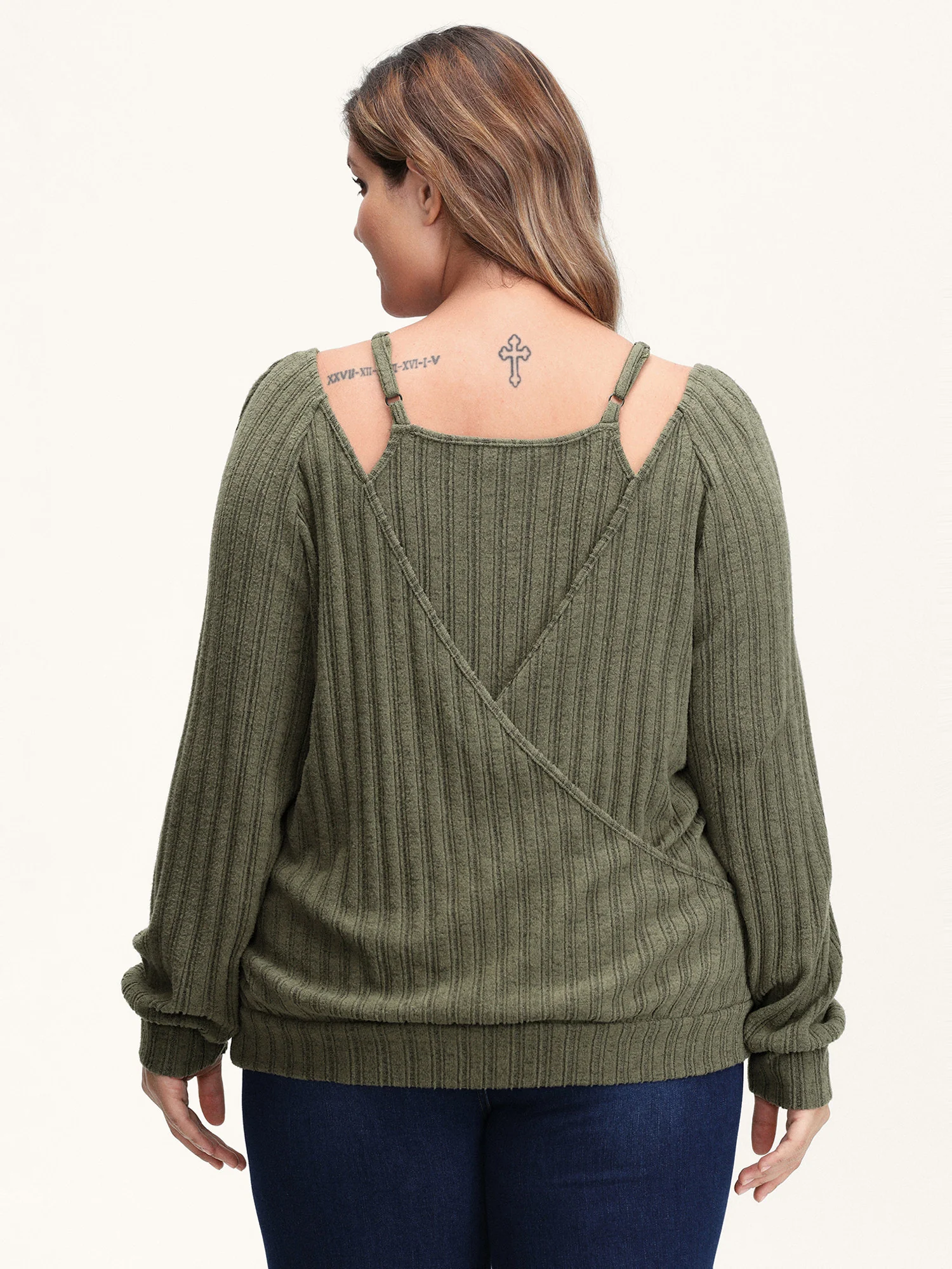 2-In-1 Textured Shoulder Straps Sweatshirt - Image 4