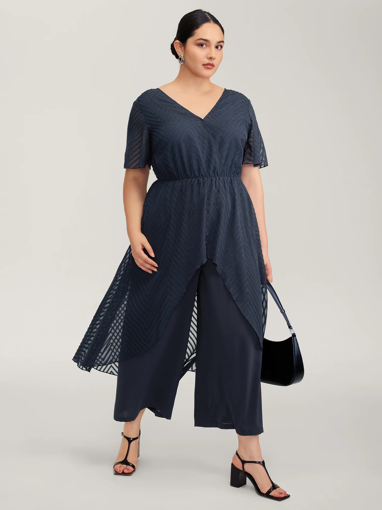 2-in-1 Tummy-Friendly Ruffled Jumpsuit