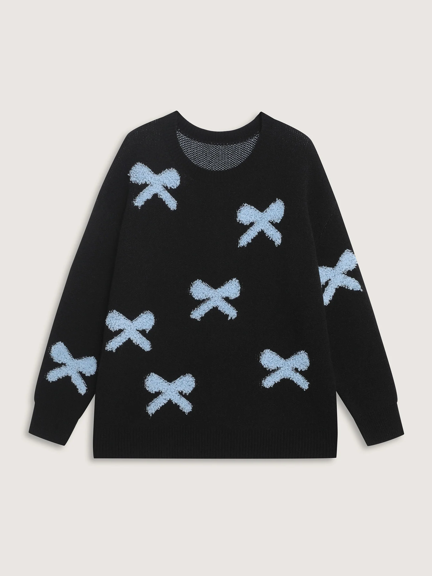 3D Bowknot Jacquard Textured Pullover - Image 7