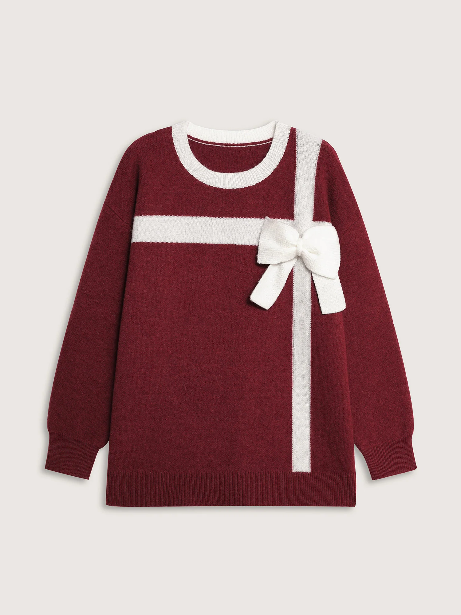 3D Bowtie Color Contrast Pullover - Image 5