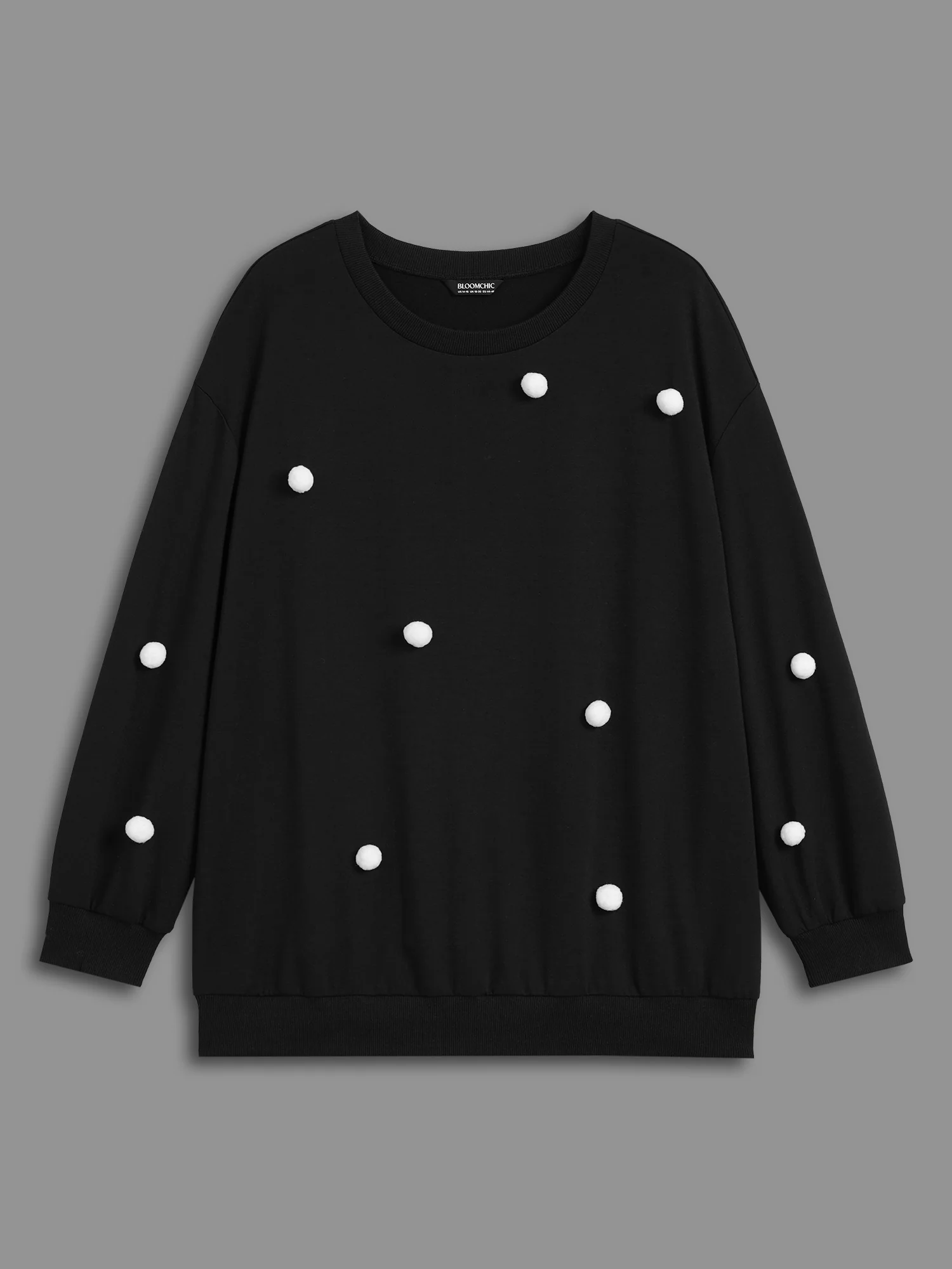 3D Dots Round Neck Relaxed Fit Sweatshirt - Image 8