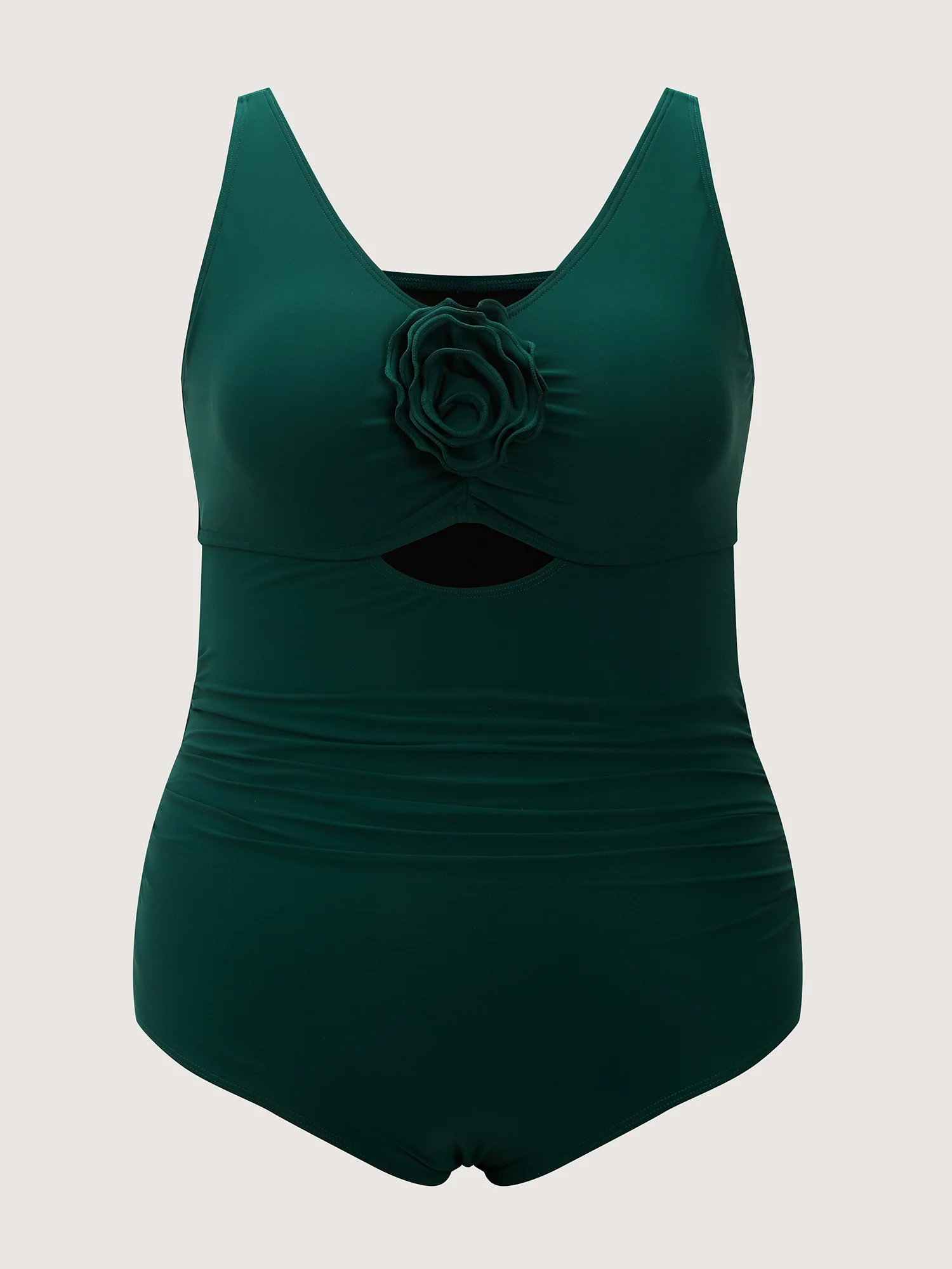 3D Floral Motif Ruched One-Piece Swimsuit - Image 7
