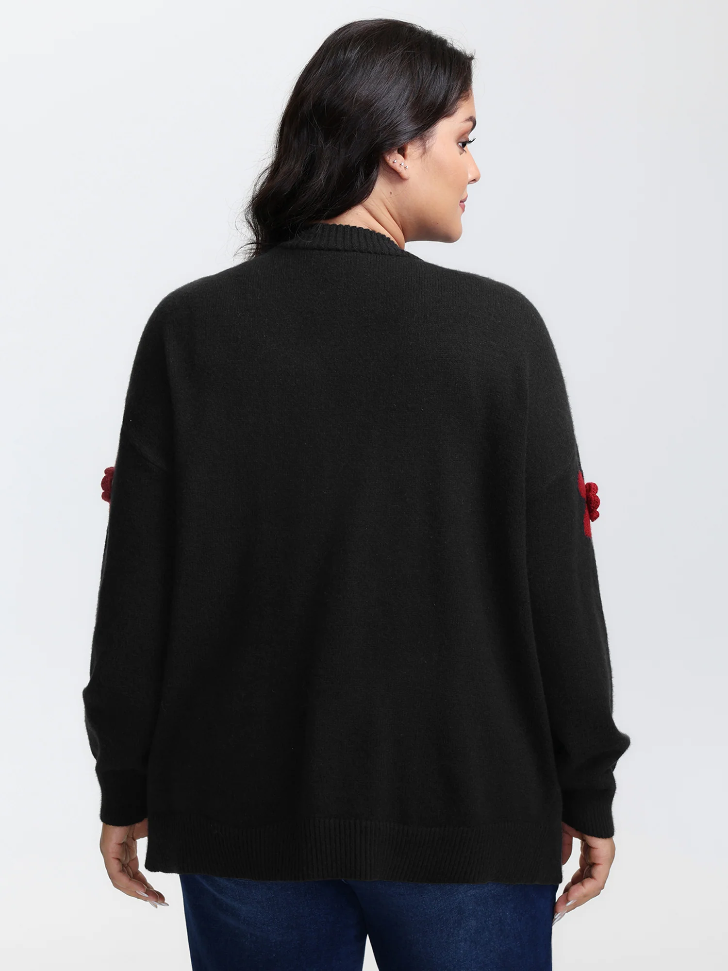 3D Floral Pattern Pockets Knit Cardigan - Image 5
