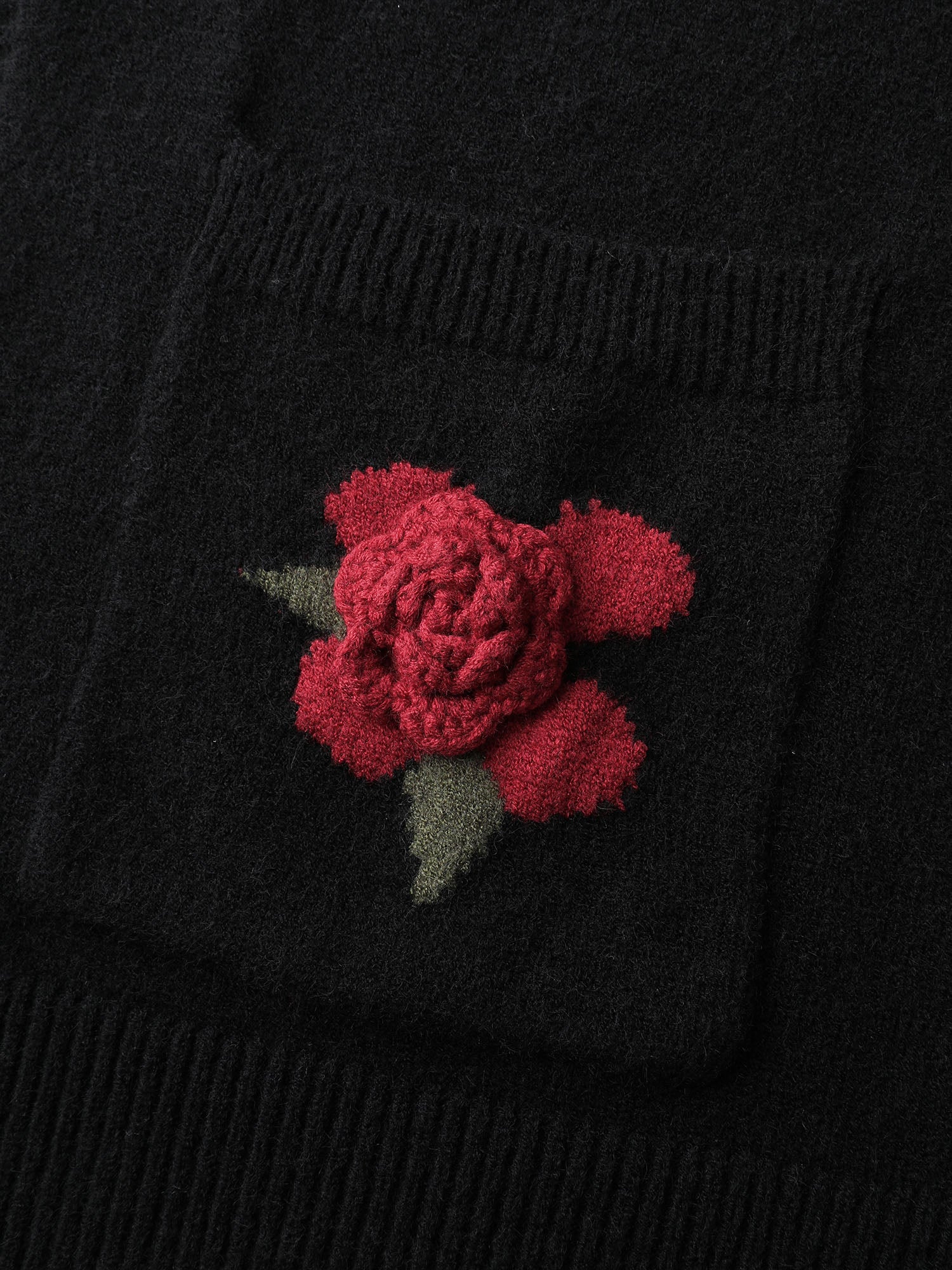 3D Floral Pattern Pockets Knit Cardigan - Image 6