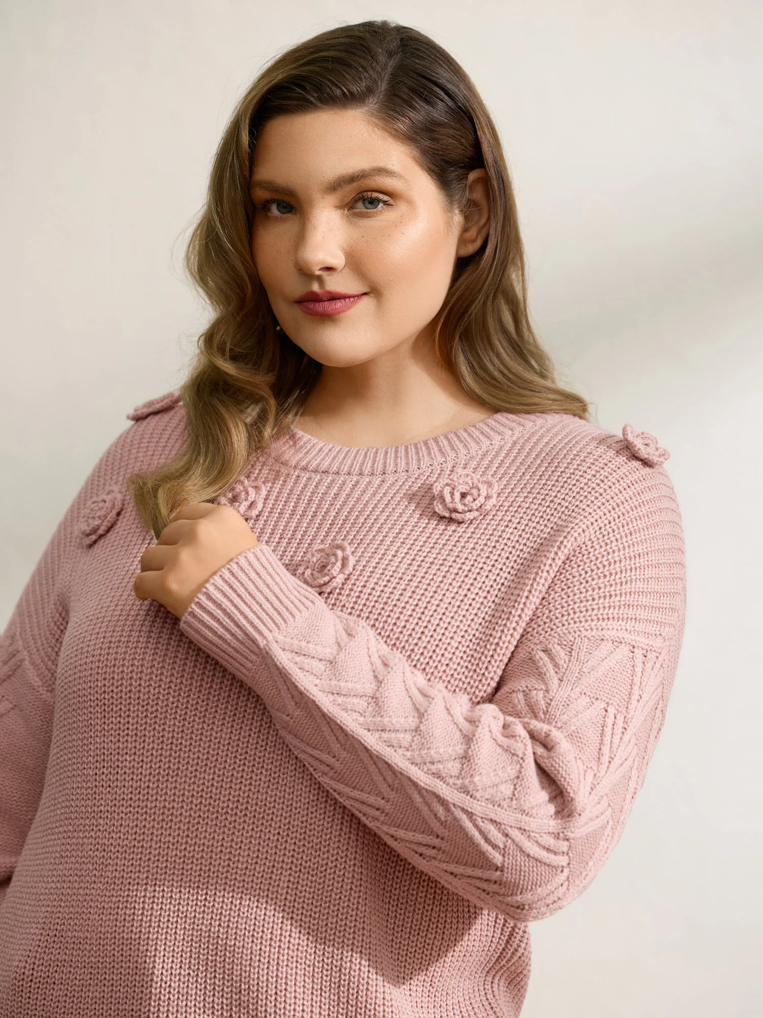 3D Floral Textured Pullover - Image 2