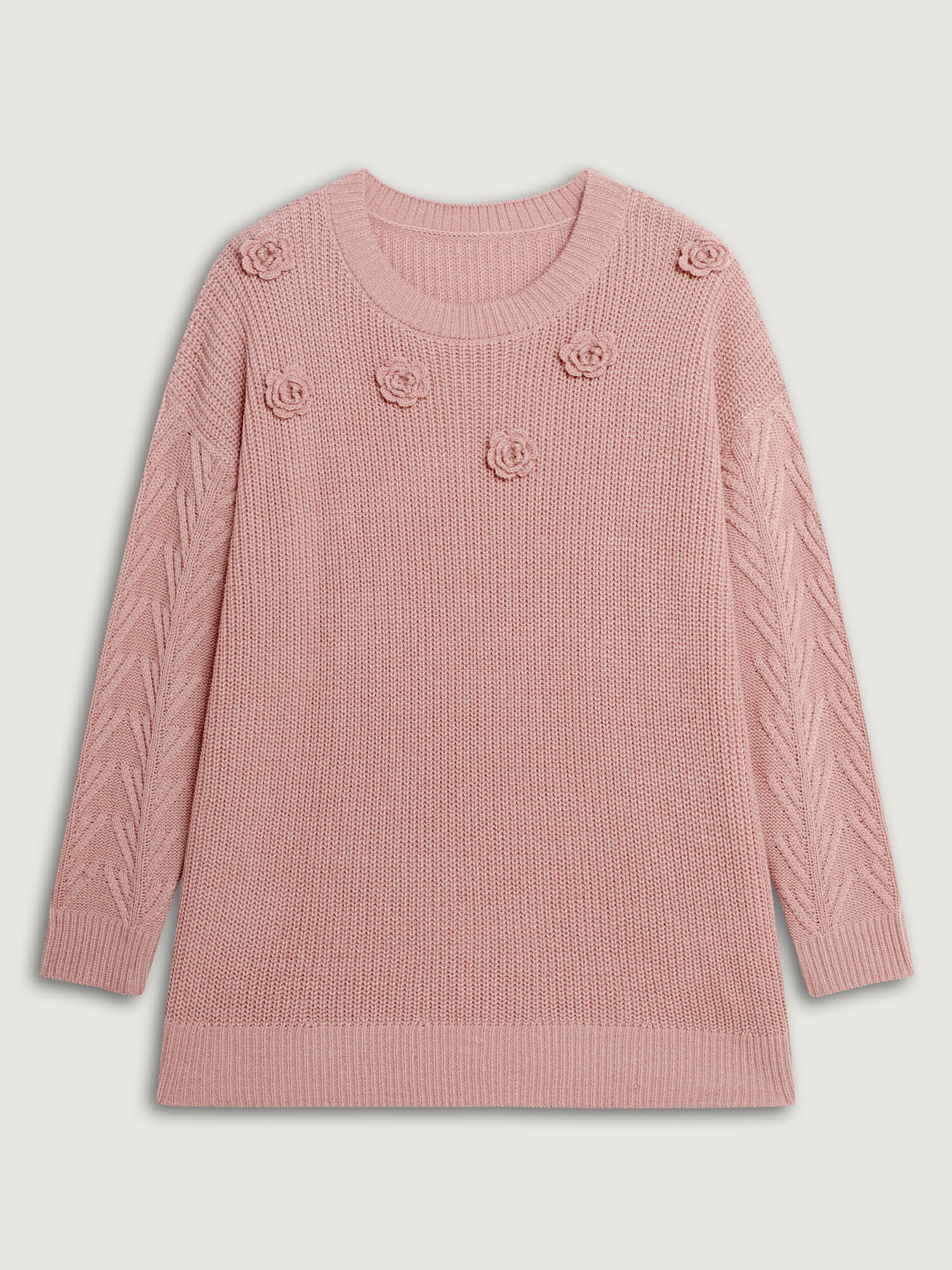 3D Floral Textured Pullover - Image 8