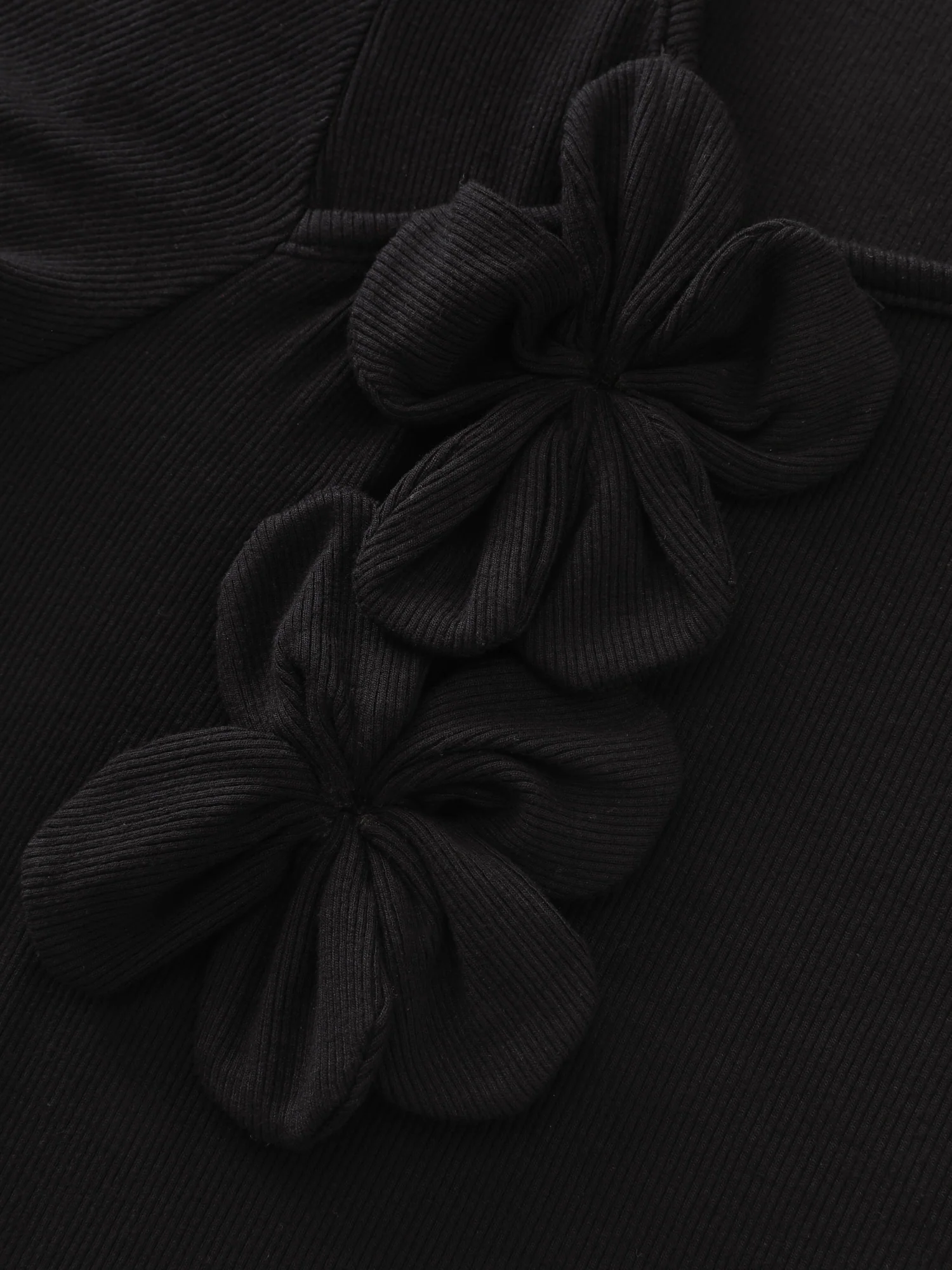 3D Flower Detail Asymmetrical Neckline Top - Image 5